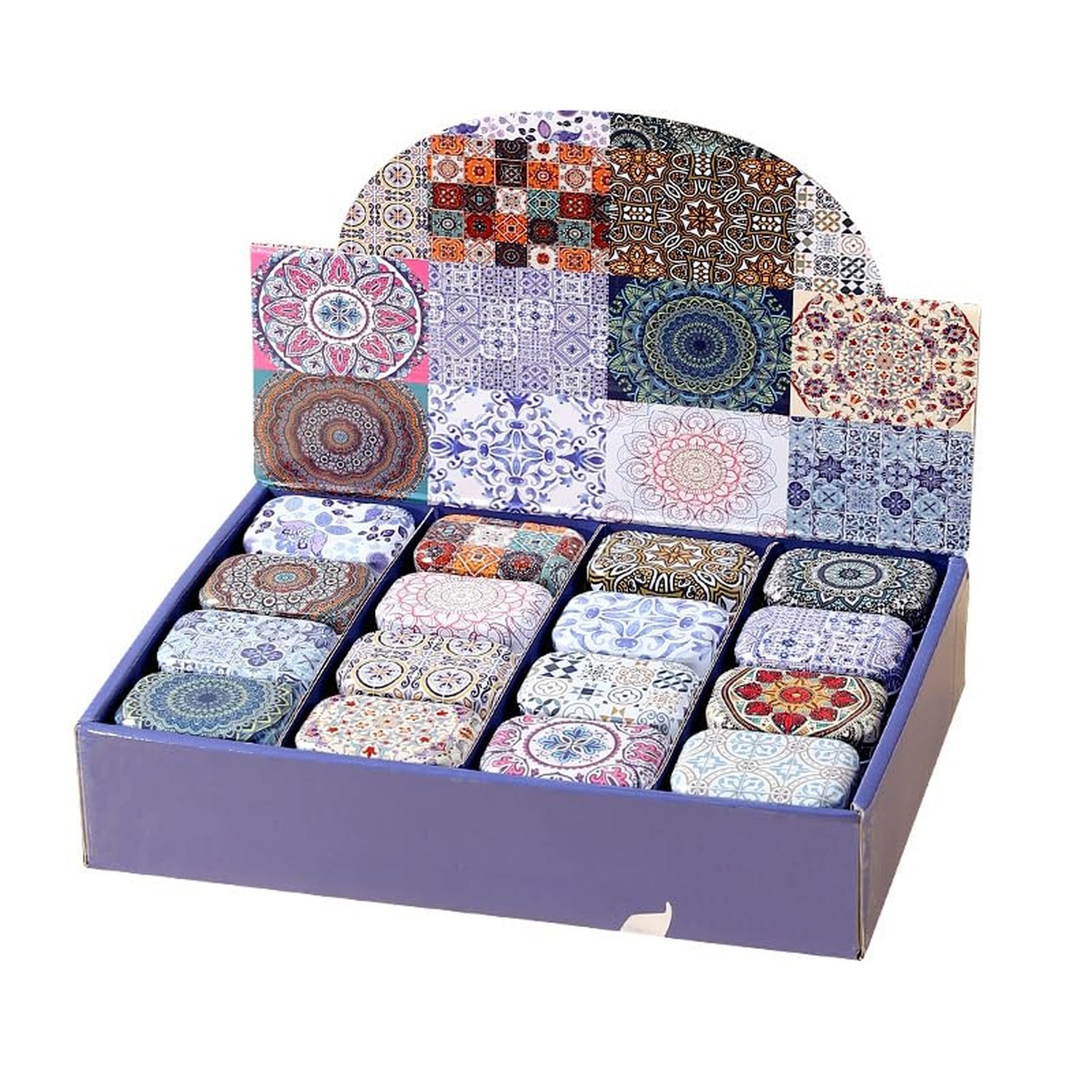8Pcs Metal Hinged Tin Box Container Floral Farmhouse Rustic Mini Portable Sma…