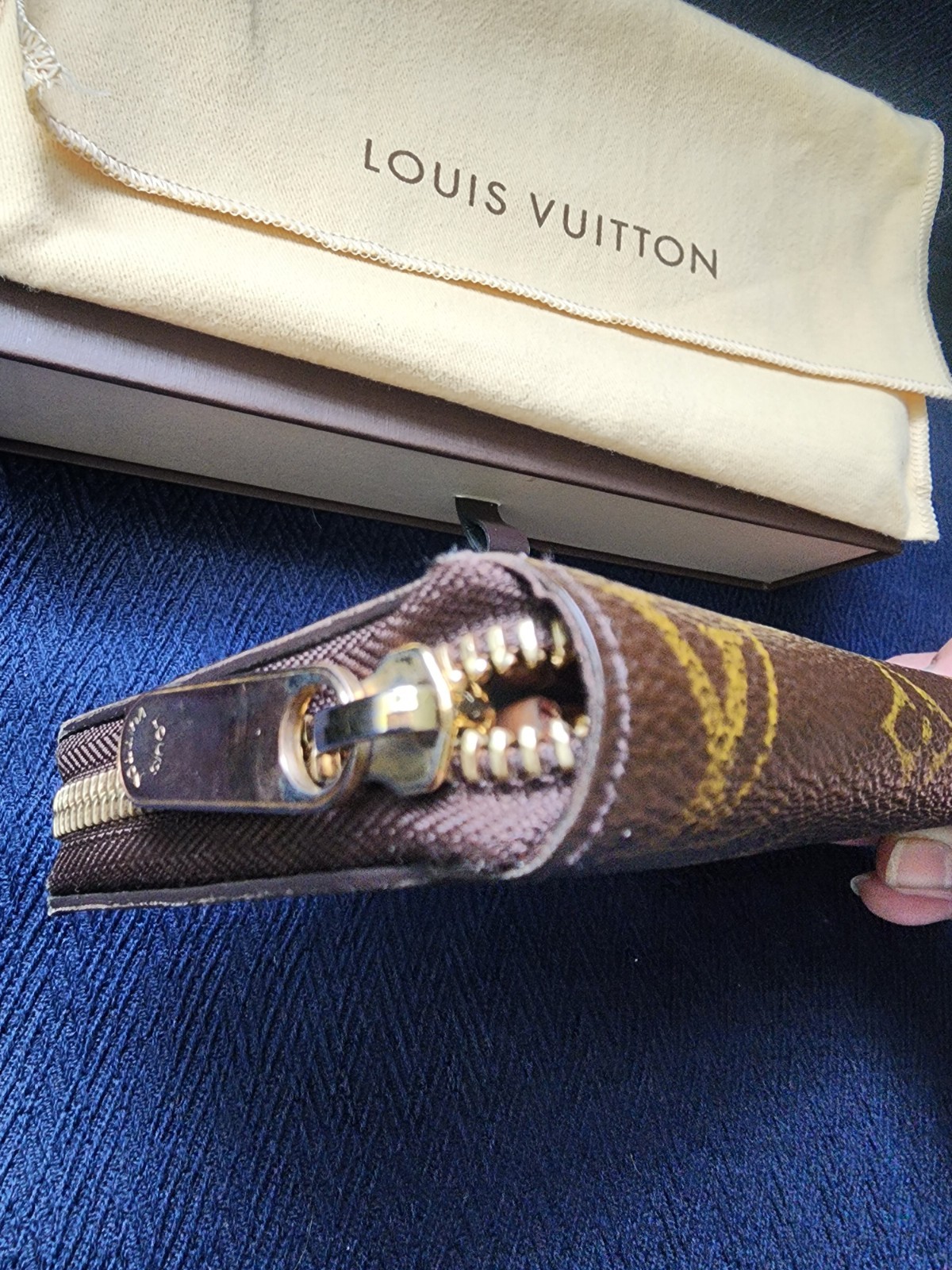 Louis Vuitton Brown Monogram Zip-Around Women’s Wallet with Box & Dust Bag
