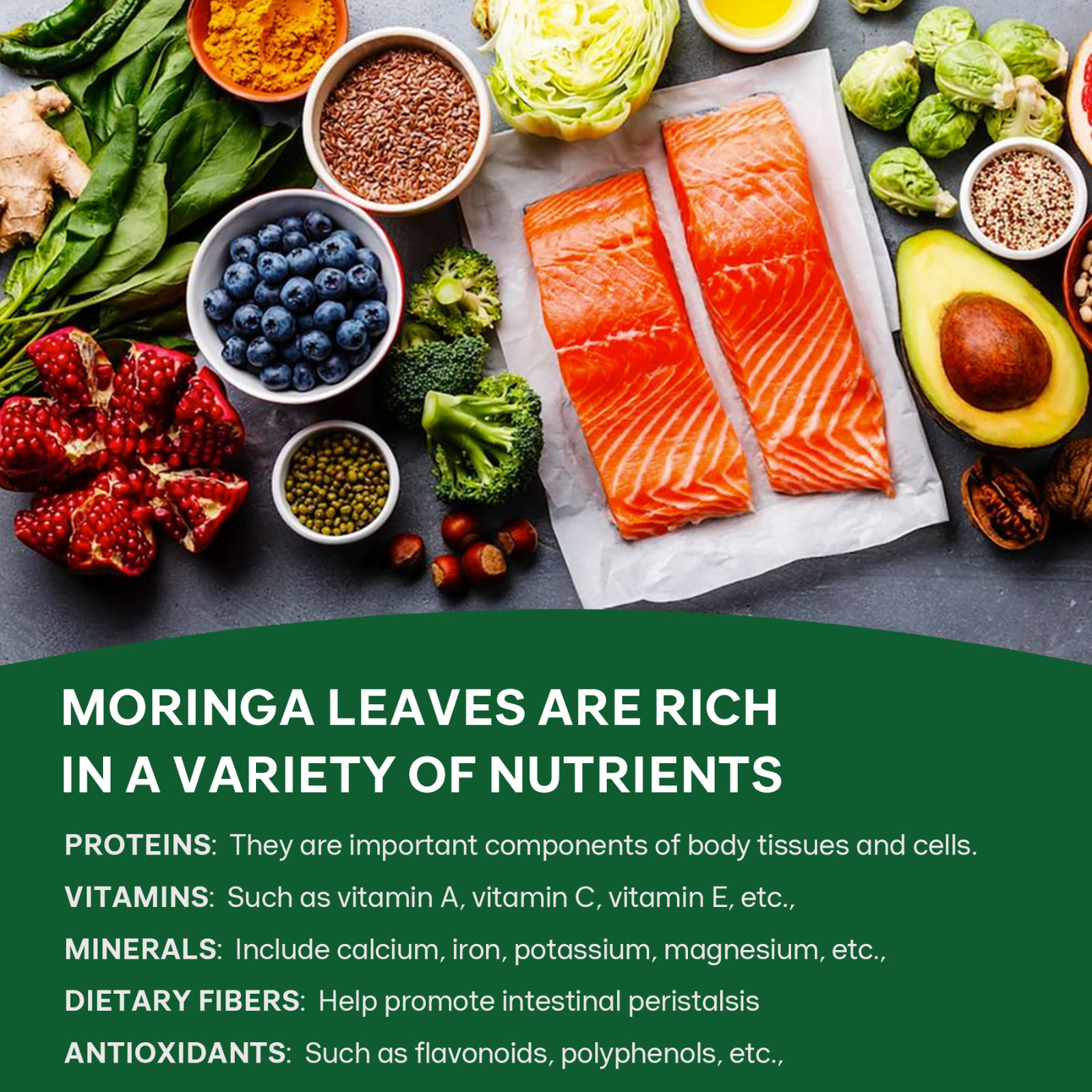 100g Natural Dried Moringa Leaf Tea Boost Inmminity Organic Pure Oleifera Leaves