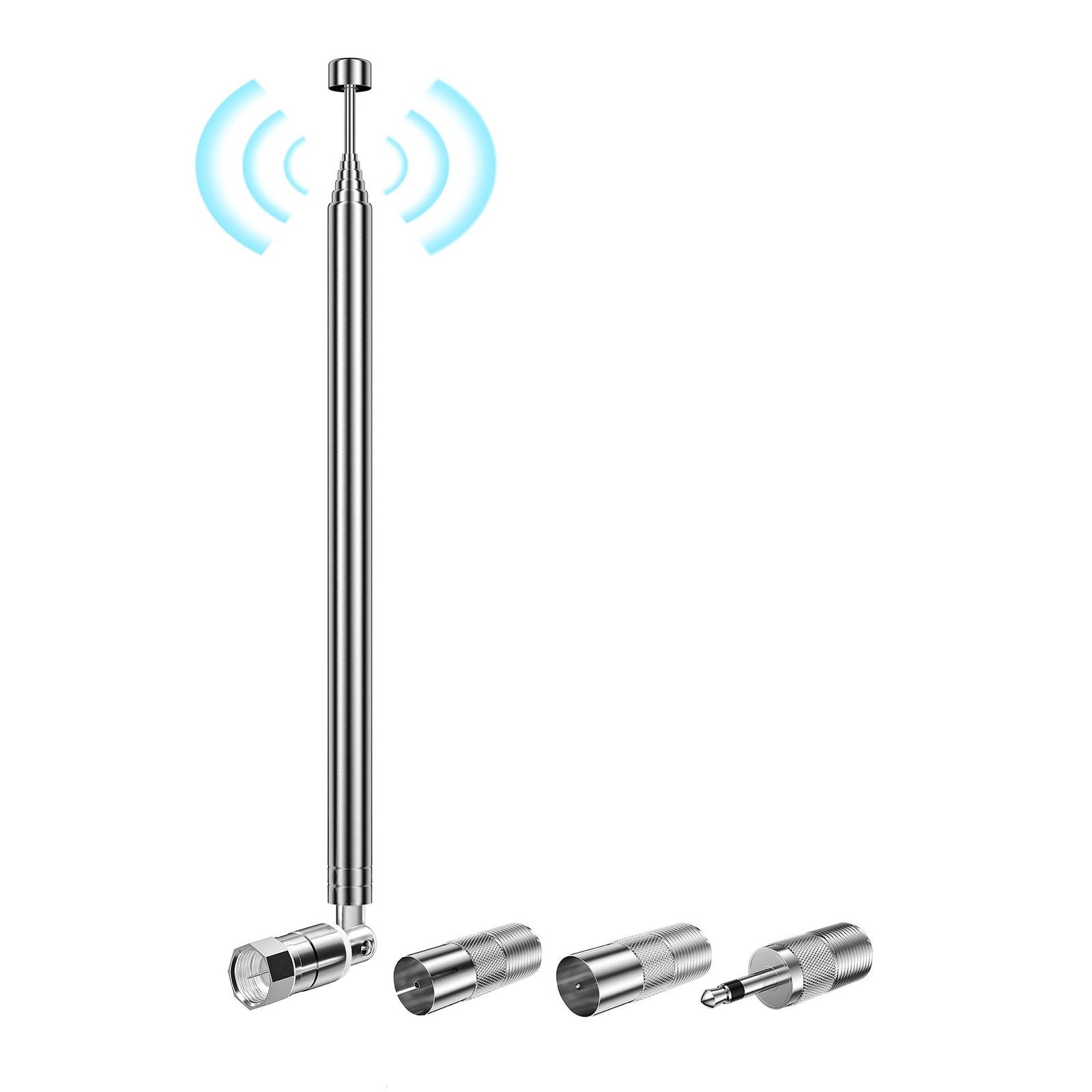 FM Radio Antenna, 75 ohm FM Telescopic Antenna, F Type Male FM Antenna with 3…