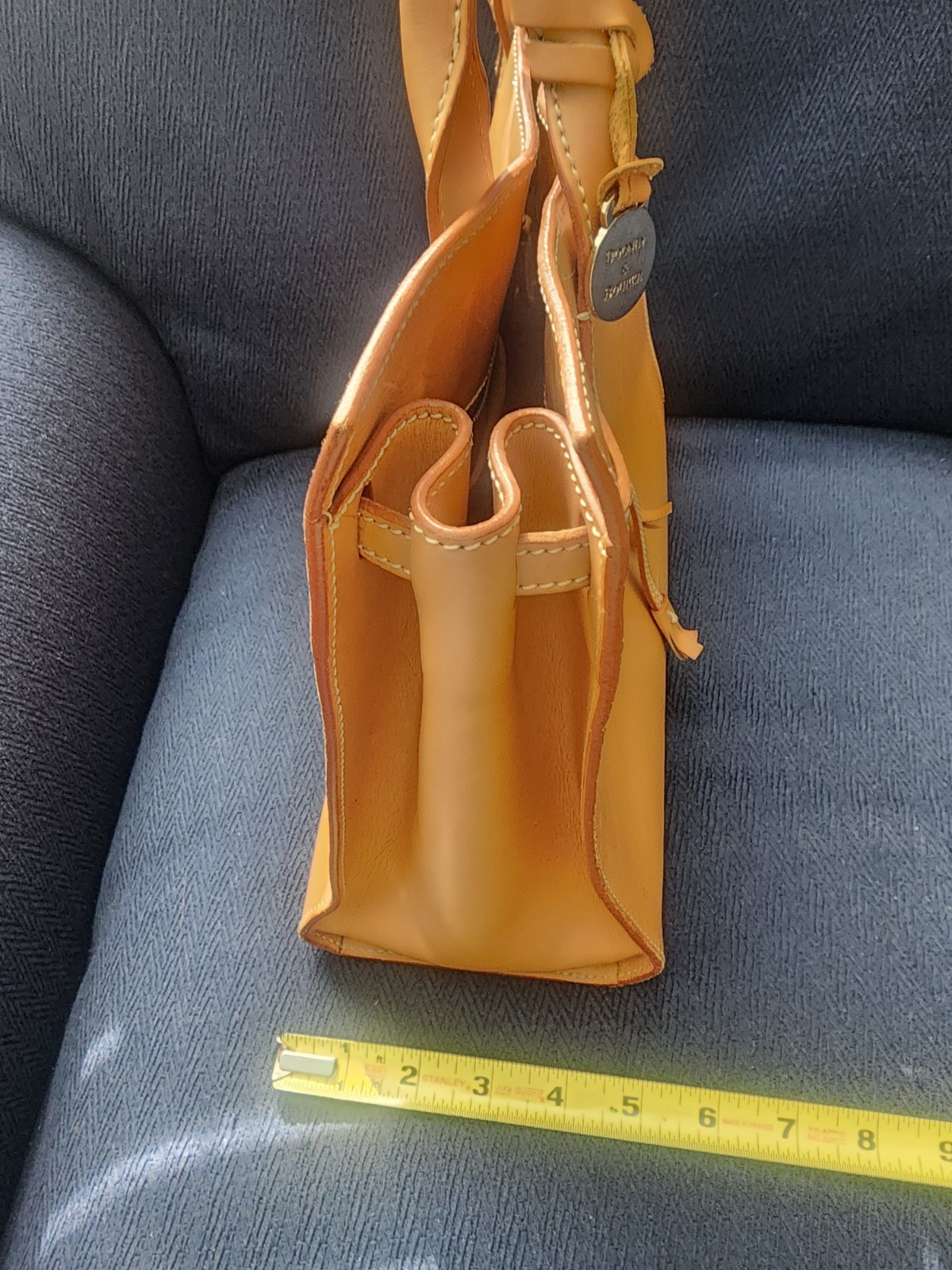 Dooney & Bourke Tan Satchel Top Handle Bag Double Handles Alto Italy