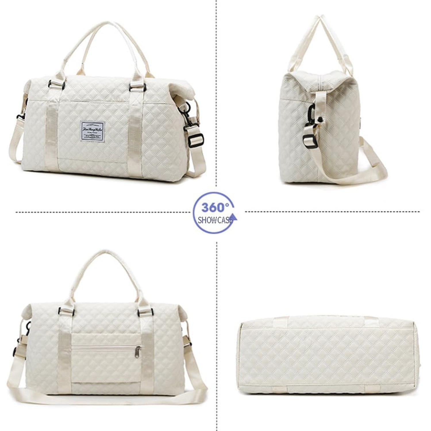 Cute Travel Bag Weekend White Duffel Cute Overnight Gym Tote Carry On Bag for…
