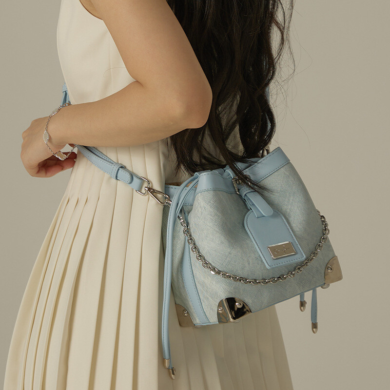 Bucket bag black brown premium shoulder crossbody bucket bag