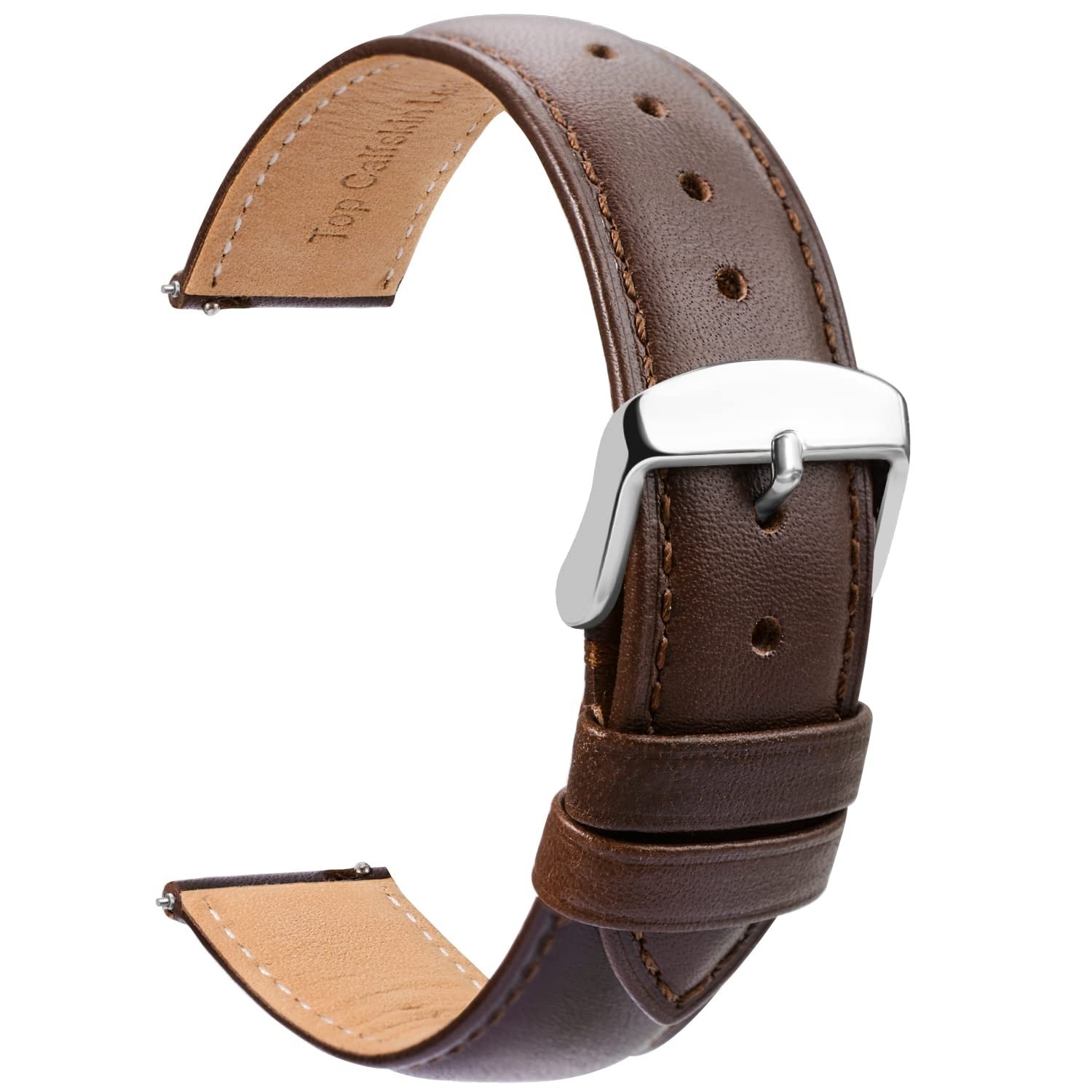 TStrap Leather Watch Band Men – Brown Quick Release Watch Strap for Women Rep…