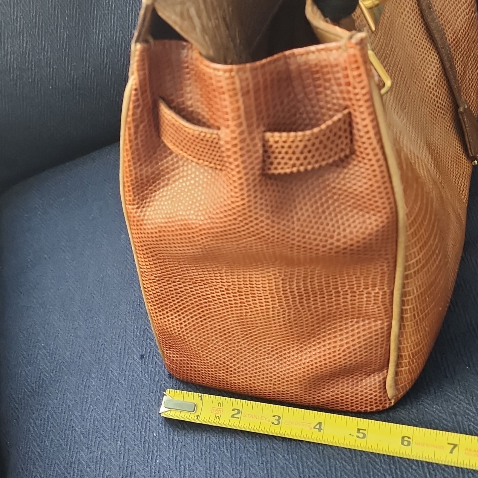 Rupert A. Weinberger Brown Top Handle Bag Gold Hardware Exotic