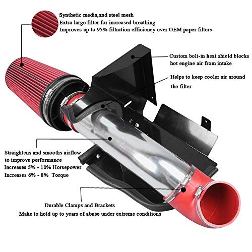 MooSun 4″ Performance Cold Air Intake Kit With Filter For GMC Chevy Chevrolet