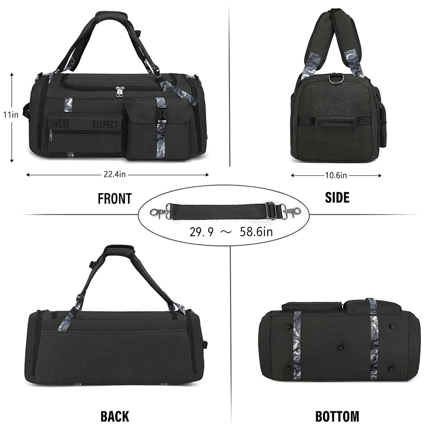 Cico Rider Gym Bags for Men Gym Duffle Bag Backpack 3-Way Sports Duffel Bags …