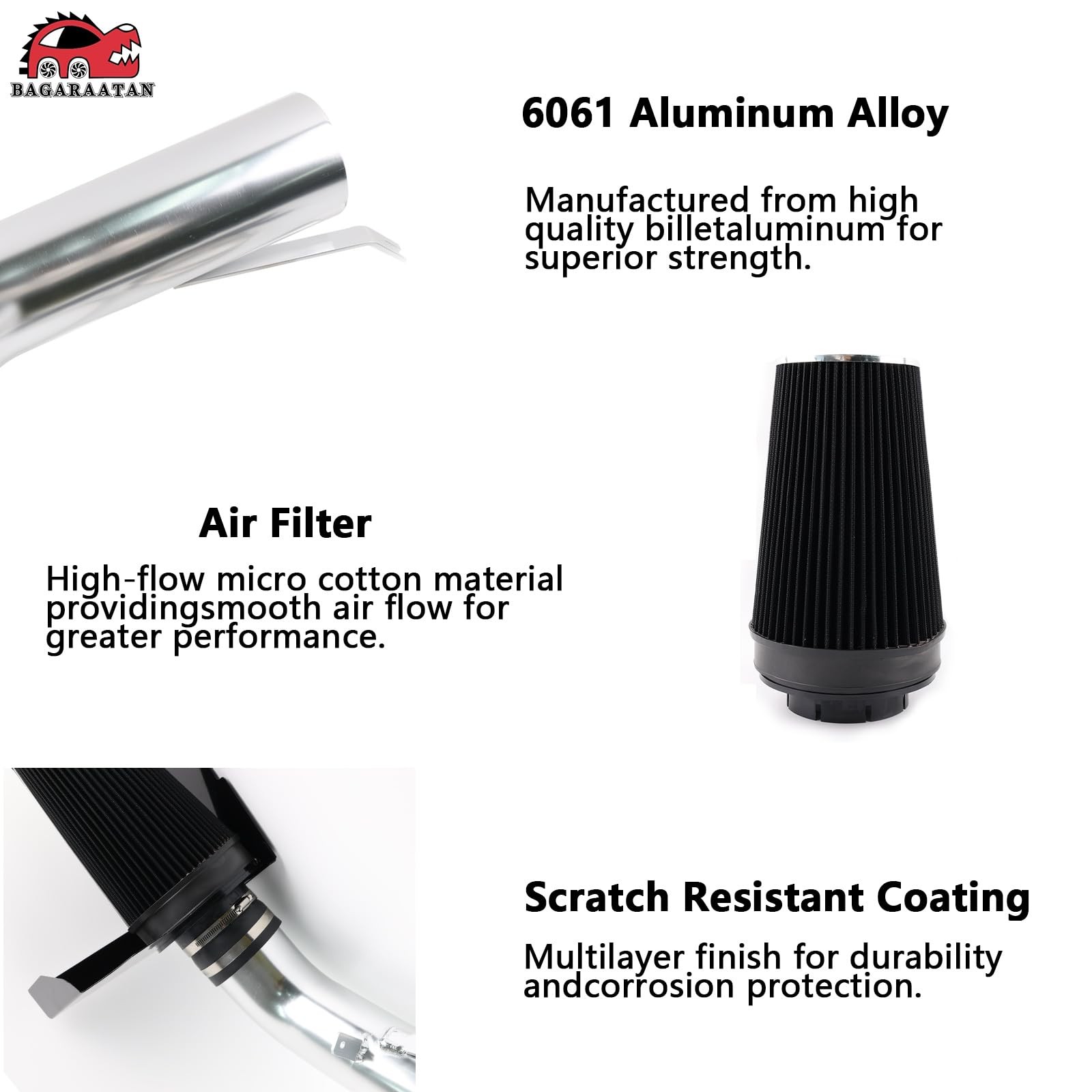 BAGARAATAN 4″ Cold Air Intake 99-06 Chevy/GMC/Silverado V8 4.8L 5.3L 6.0L