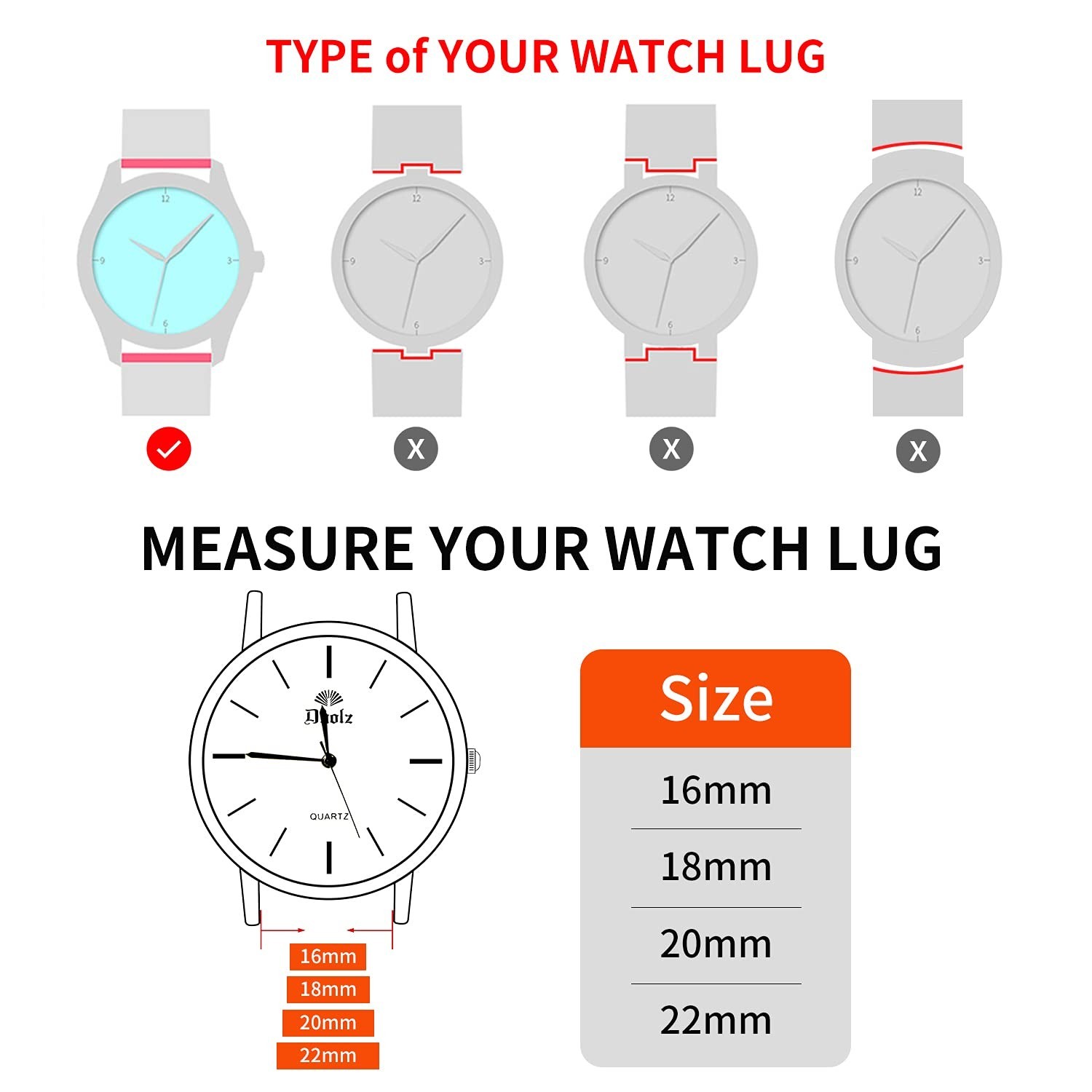 TStrap Metal Watch Strap 20mm – Black Quick Release Watch Straps for Men Wome…