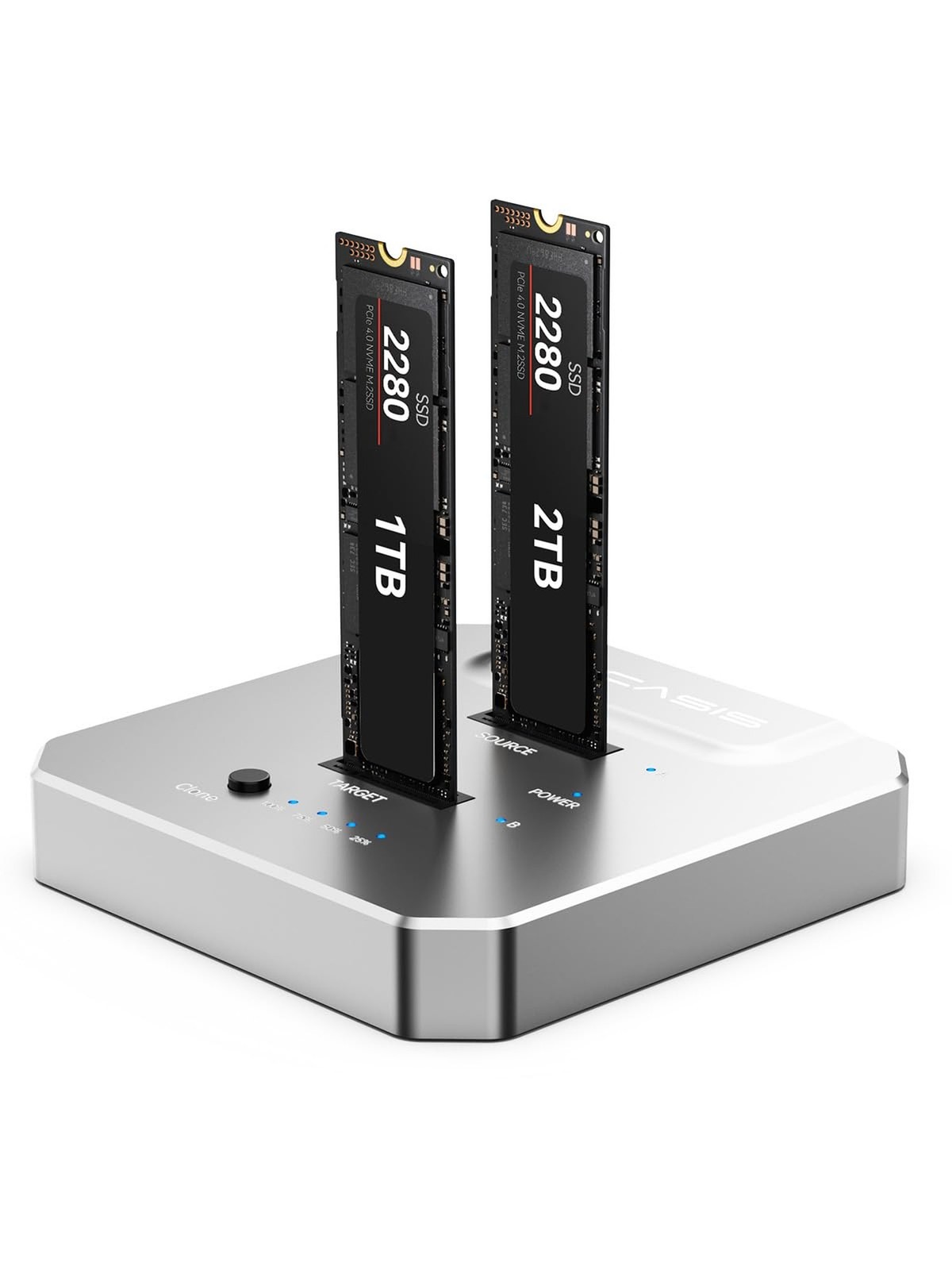 ACASIS 20Gbps M.2 NVMe SSD Cloner & Docking Station, Dual-Bay Offline Duplica…