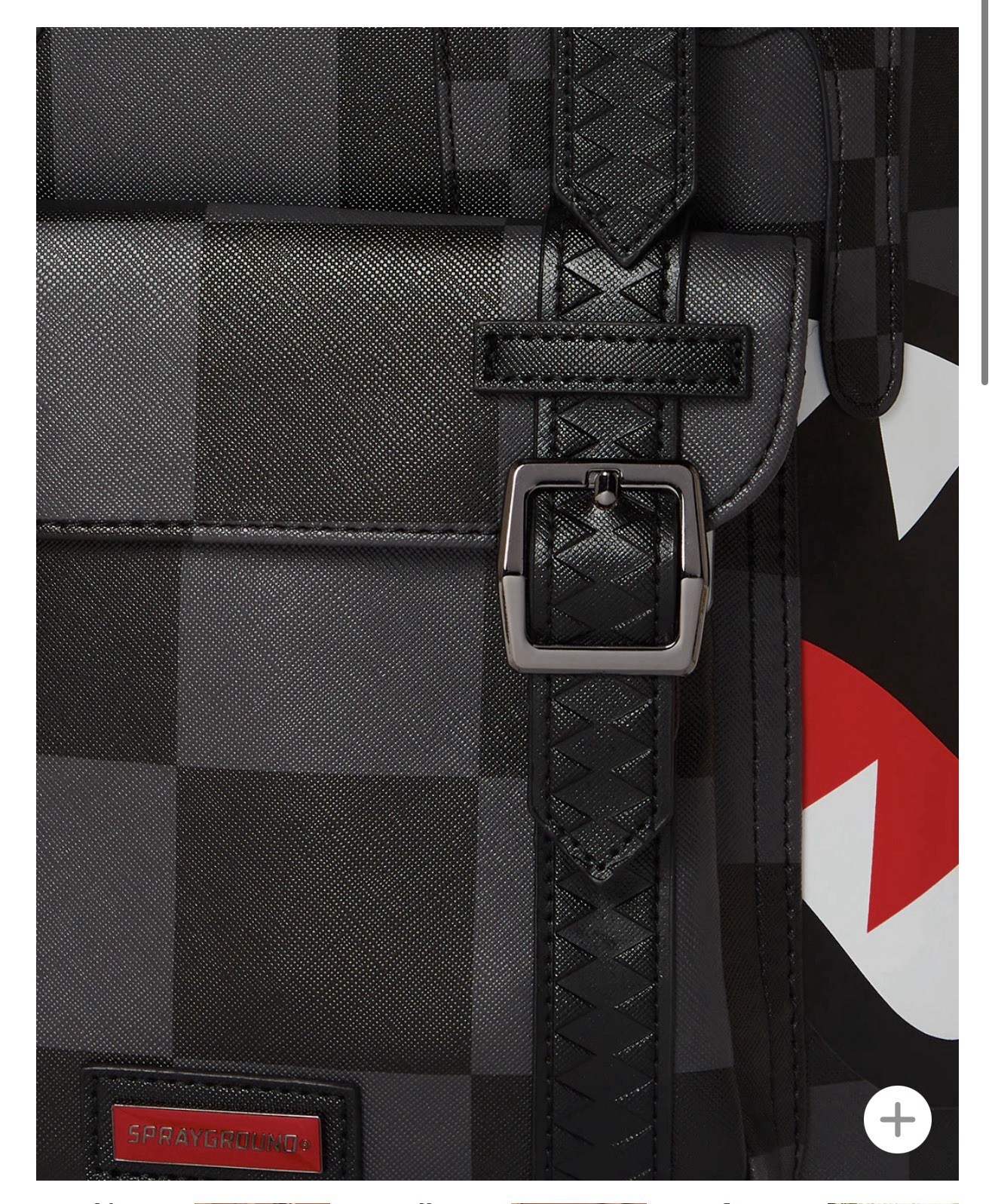 Sprayground Limited Edition Checkered Shark Unisex Kids Med Backpack Black/Gray