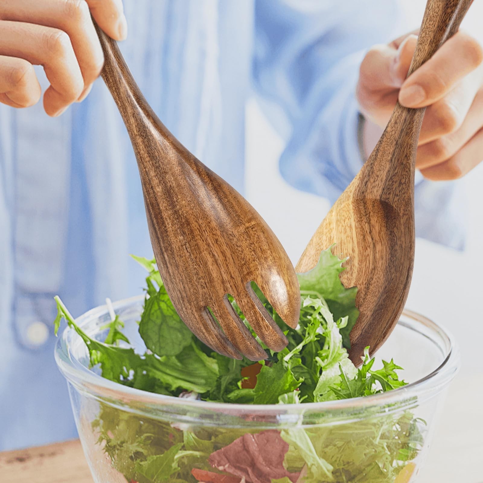 Salad Tongs, Wooden Spoons, Salad Tongs for Serving, 10-inch Serving Utensils…