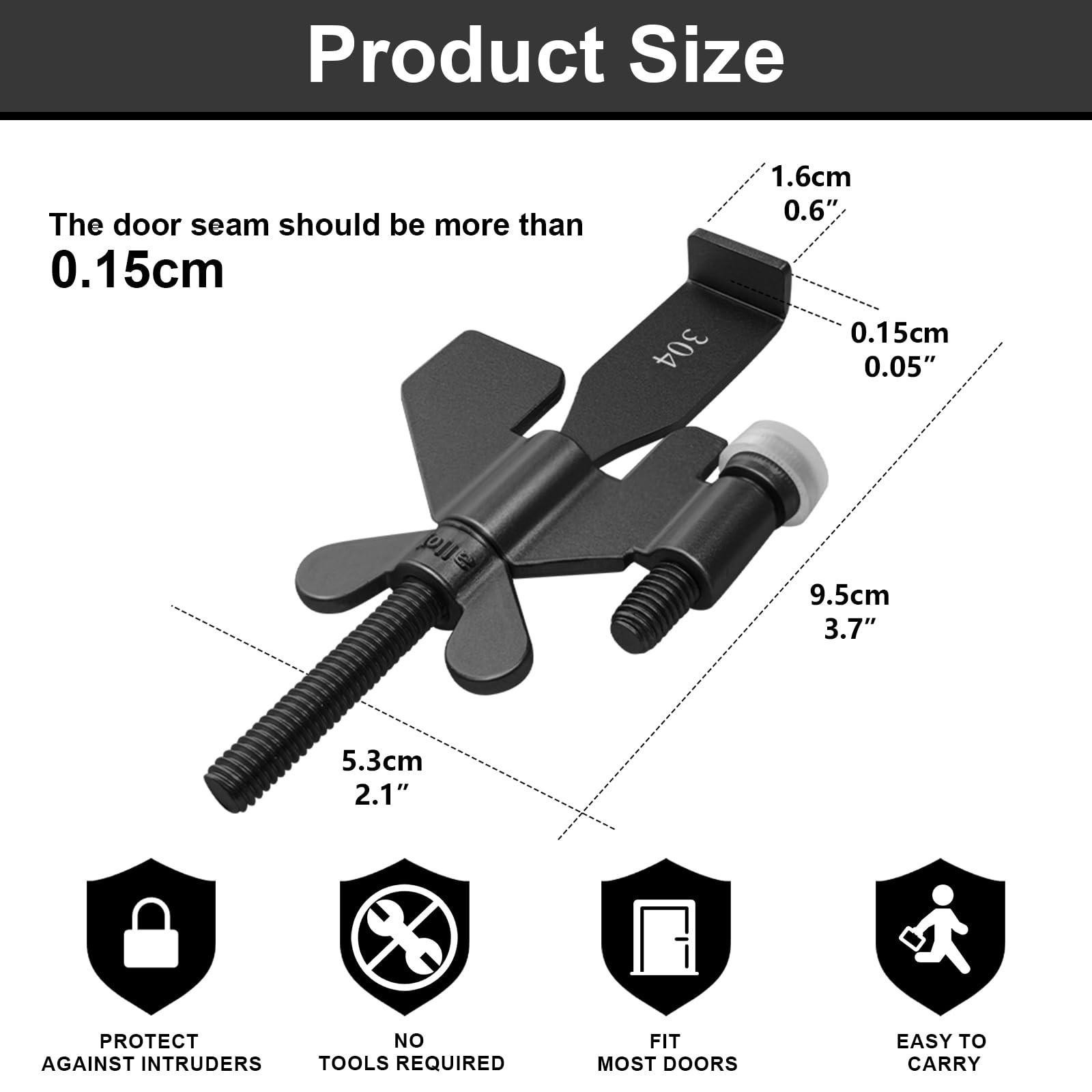 Portable Door Lock, Hotel Travel Door Lock Security for Home, Black | Hotel S…