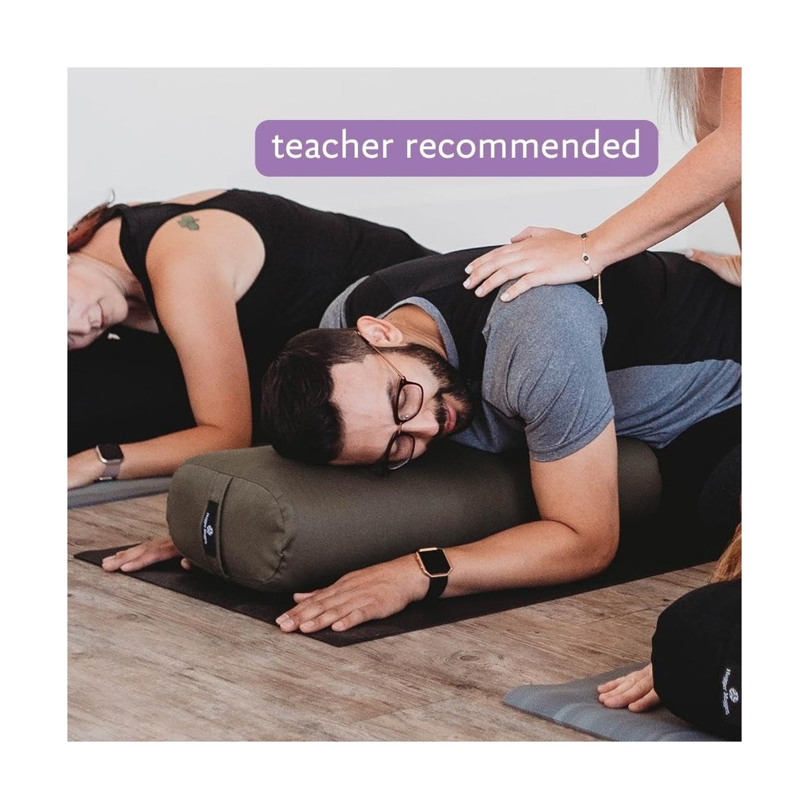Hugger Mugger Standard Yoga Bolster – Firm, Supportive, Handmade, Durable Black