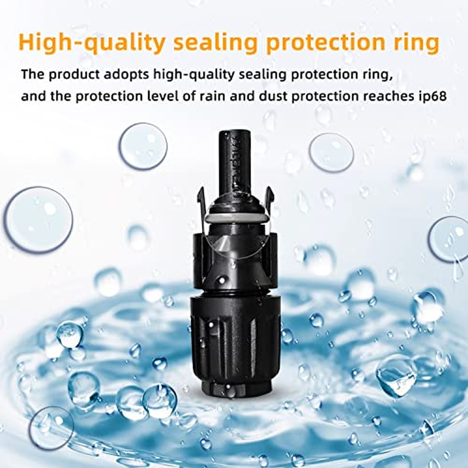 10AWG Solar Panel Connectors IP68 Waterproof 1500V 50A Solid Tinned Copper Te…
