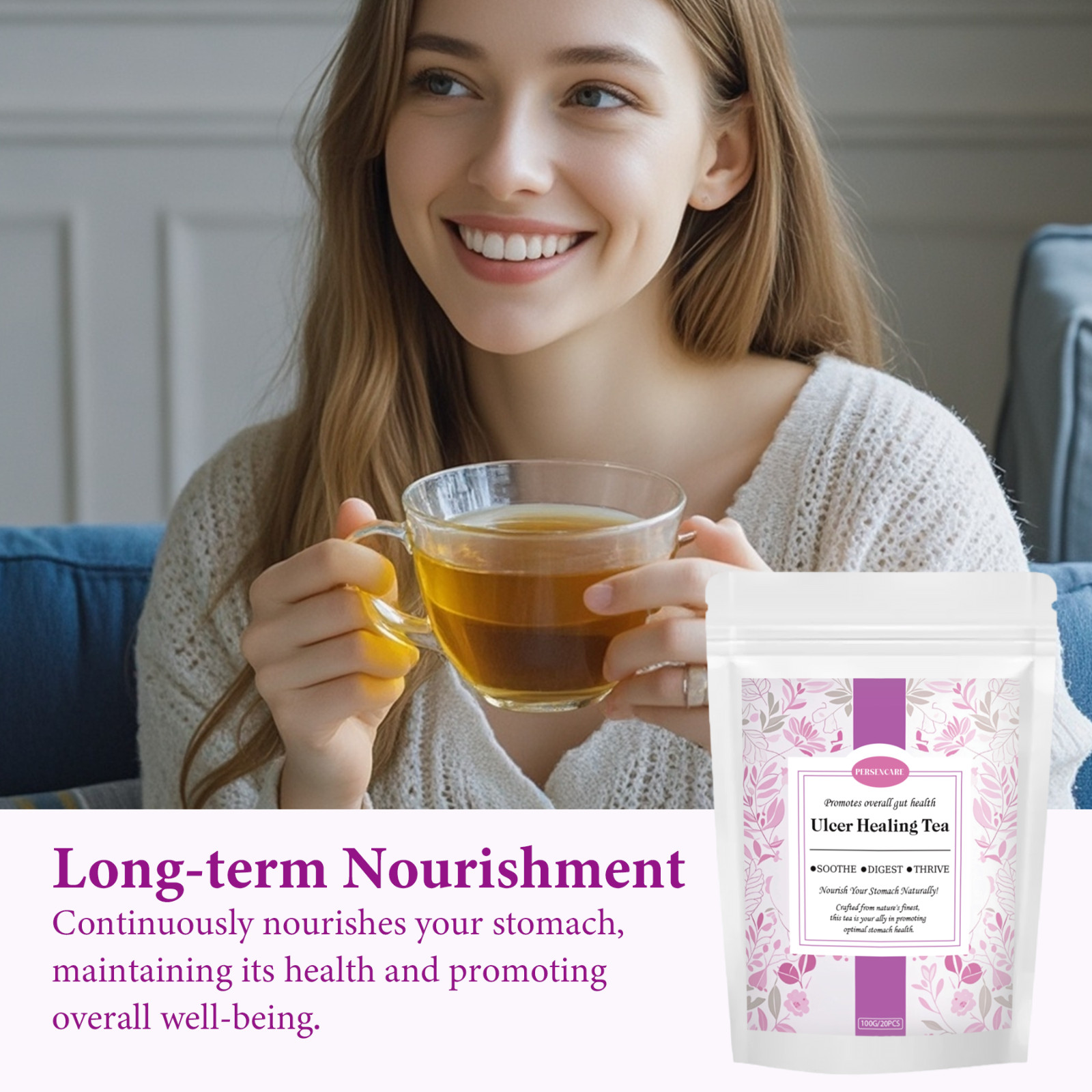 20 Pcs Natural Ulcer Healing Tea Relief Stomach Bloating Gastritis Soothing Tea