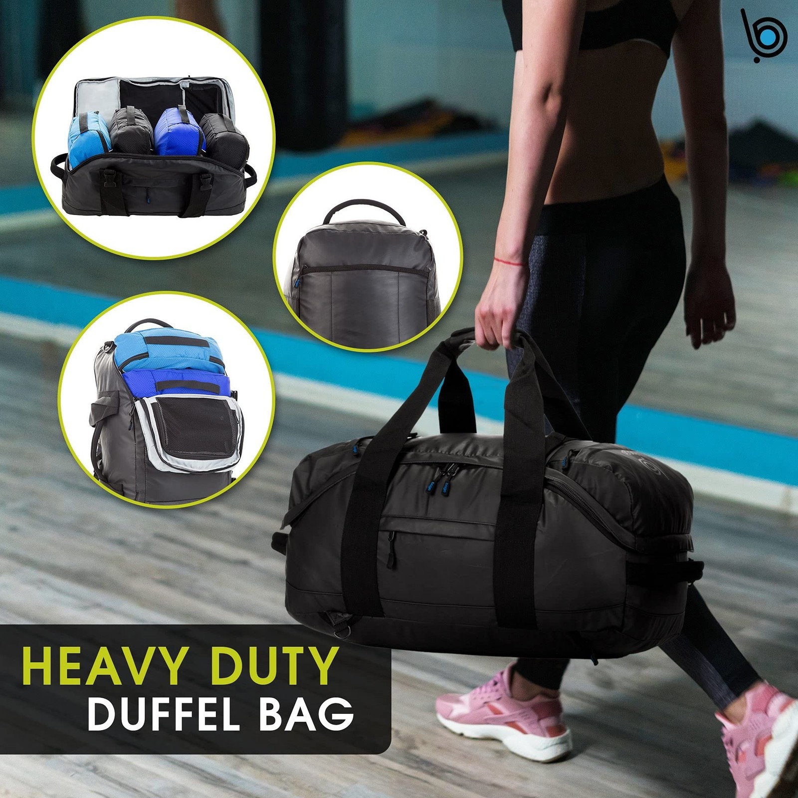Bago Waterproof Duffel Bag Backpack For Men & Women – 3 Way Duffel Backpack f…