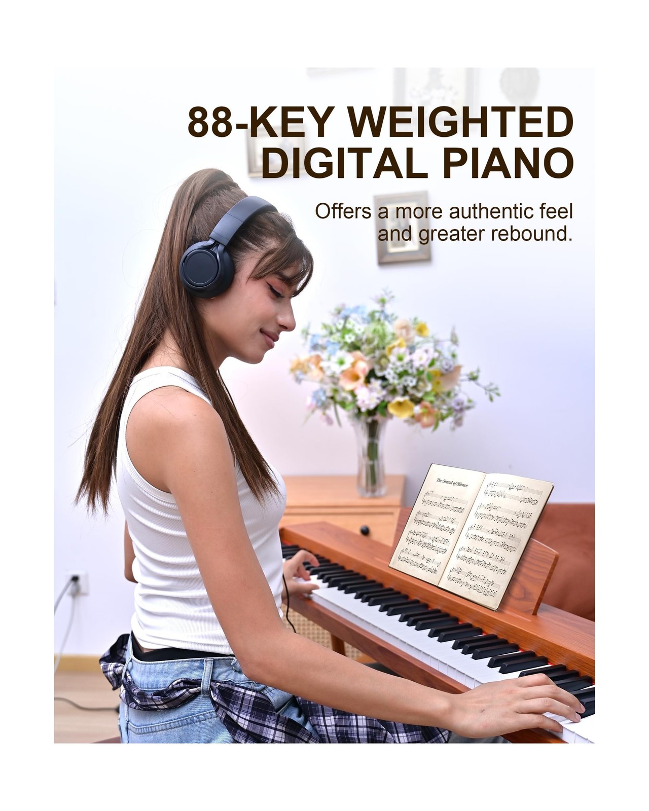 KEYIVOX 88 Key Digital Piano for Beginners, Home Electric Piano with Triple P…