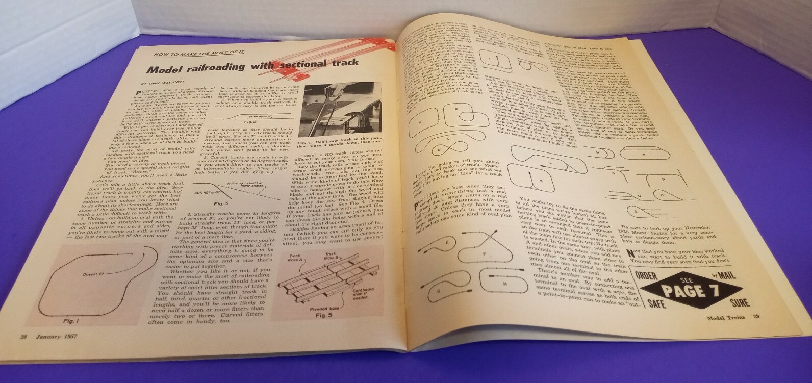 MODEL TRAINS MAGAZINE All Ages Gauges 1957 how to make trees track plans book