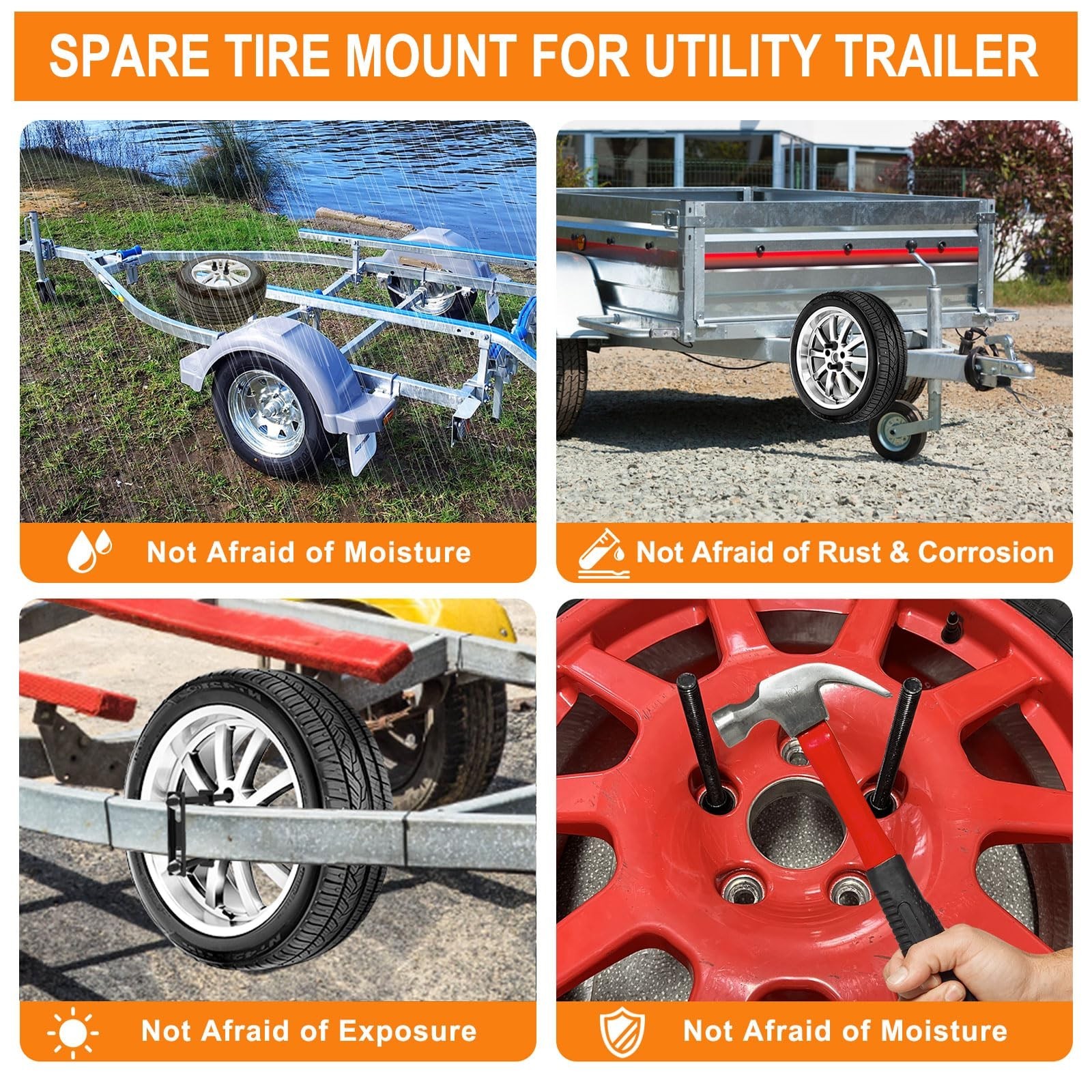 Trailer Spare Tire Mount, Spare Tire Mount for Utility Trailer, The Trailer A…
