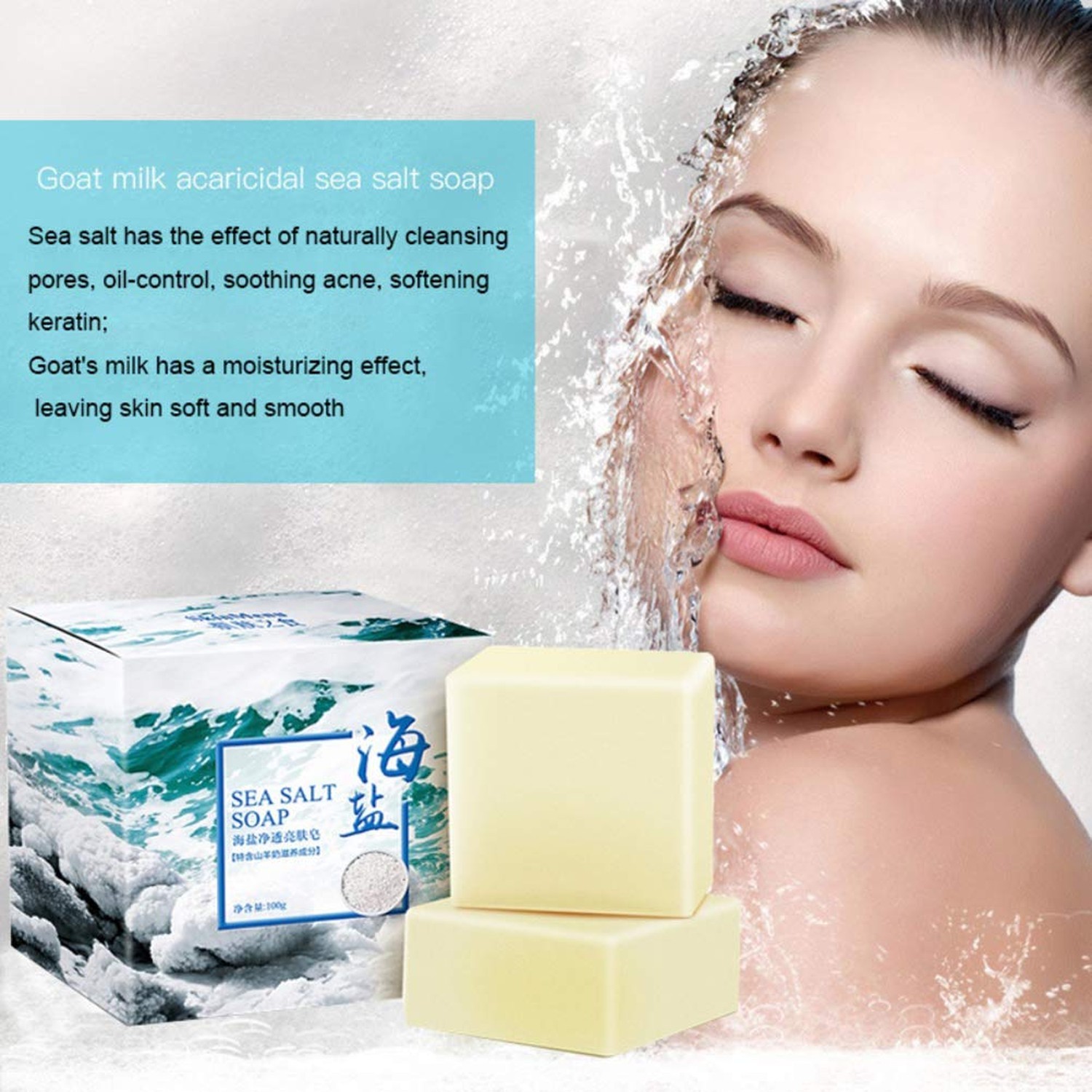 Soap with Sea Salt Natural Goat’s Milk for Face Dry and Natural Oily Skin, Re…