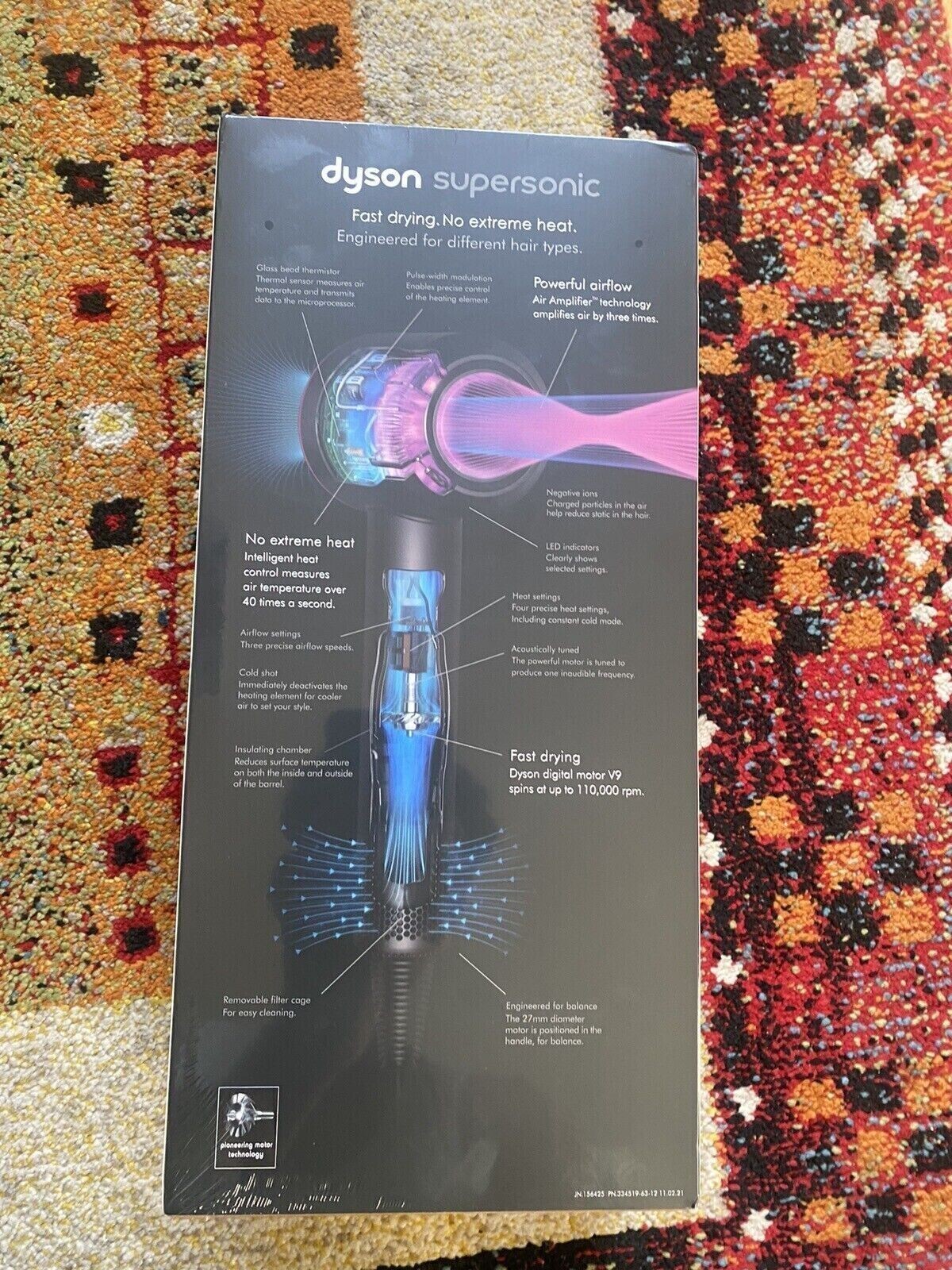 USA Supersonic Hair Dryer /with 5 Styling Attachments / IN BOX -Iron Fuchsia