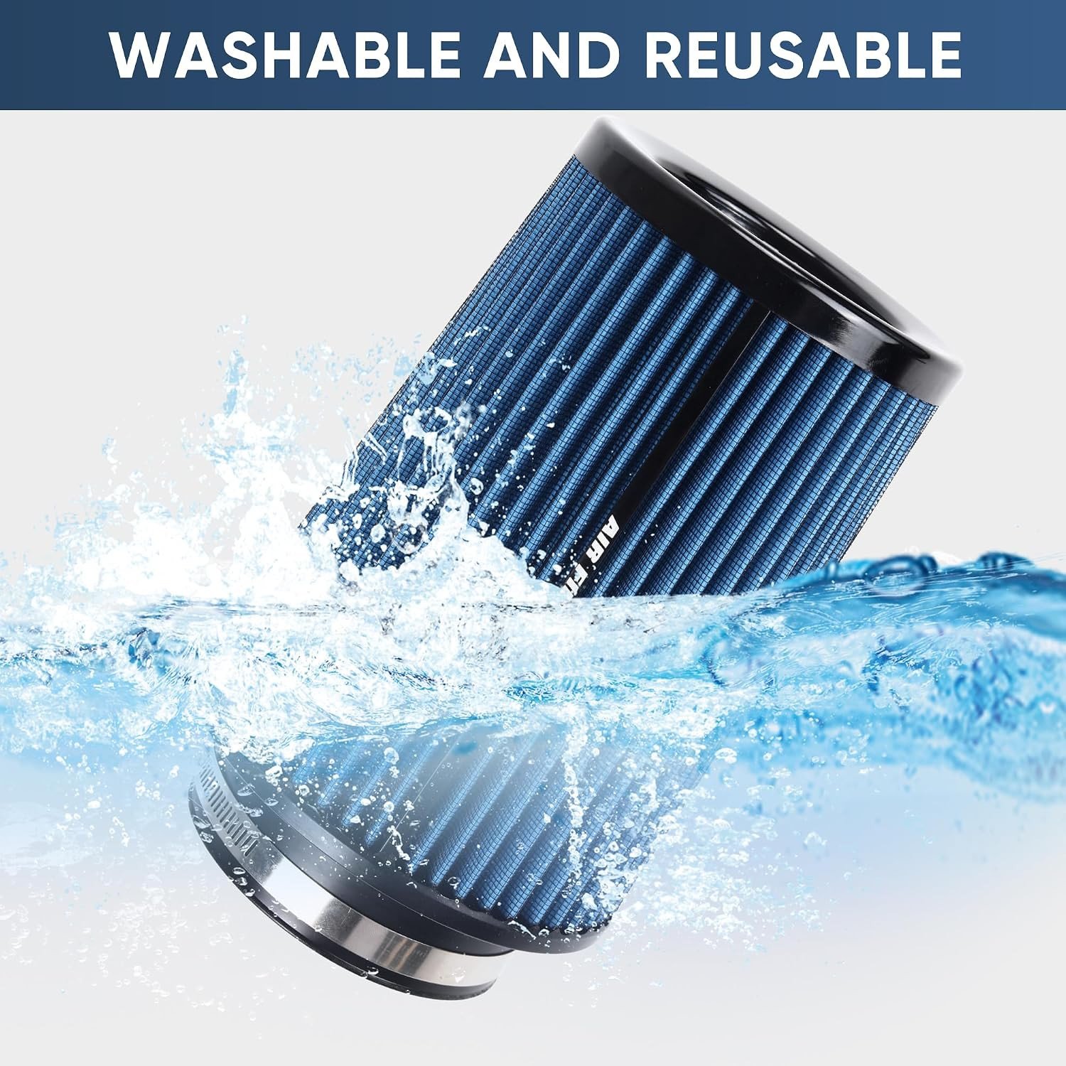 3 3.5 4 Inch Cold Air Intake Filter 76Mm 89Mm 101Mm High Performance Washable 3