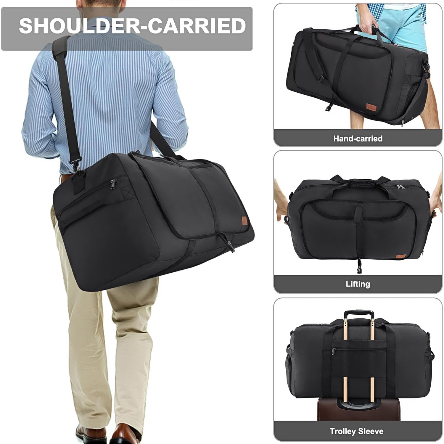 150L Large Waterproof Bag for Men Travel, Extra Large Trave Duffle Bag with S…