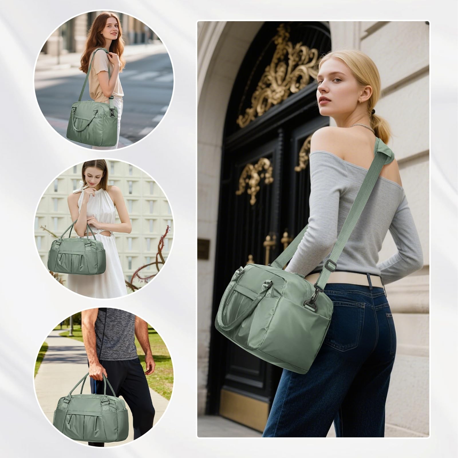 Travel Duffel Bag for Women – Small Waterproof Weekender Tote Carry on Bag wi…