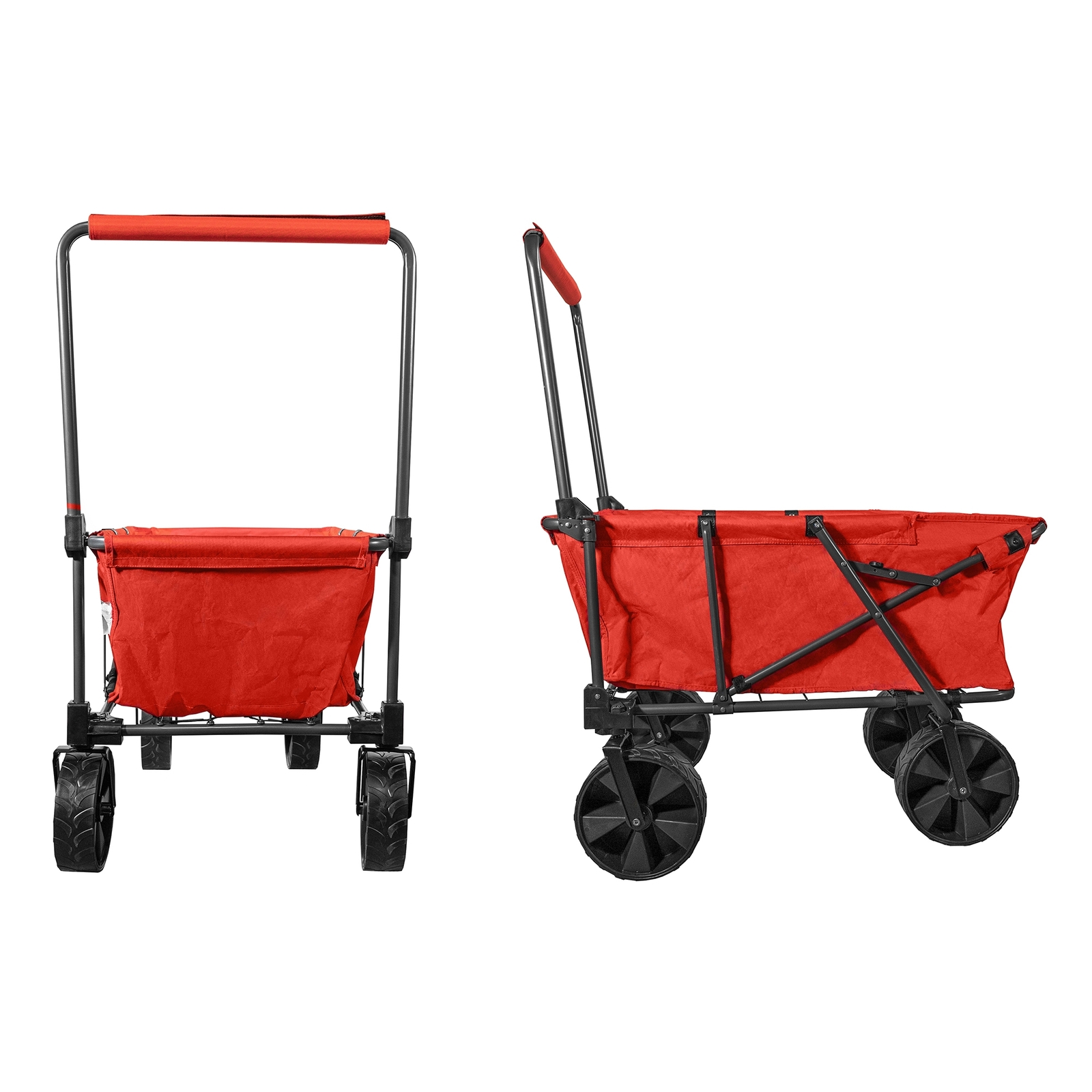 Zenithen Steel Folding Sports Camping Wagon w/ X-Large All Terrain Wheels, Red