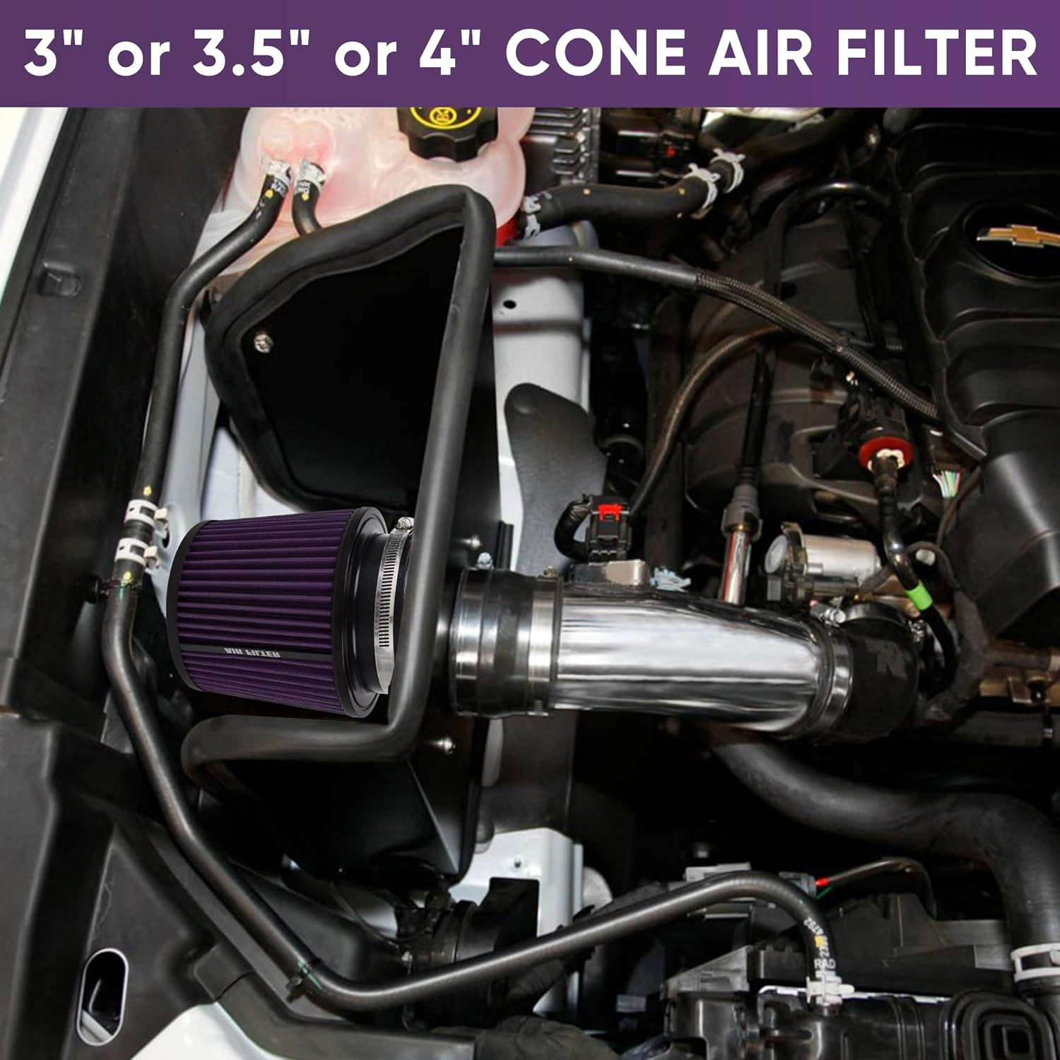 3 3.5 4 Inches Cold Air Intake Filter 76Mm 89Mm 101Mm High Performance Washable