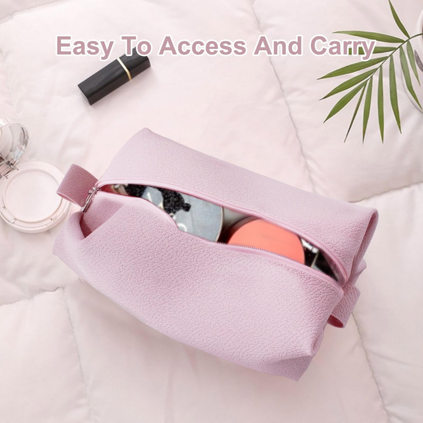Portable Silicone Makeup Bag,FyndAna Large Waterproof Makeup Brush Bag,Bathro…