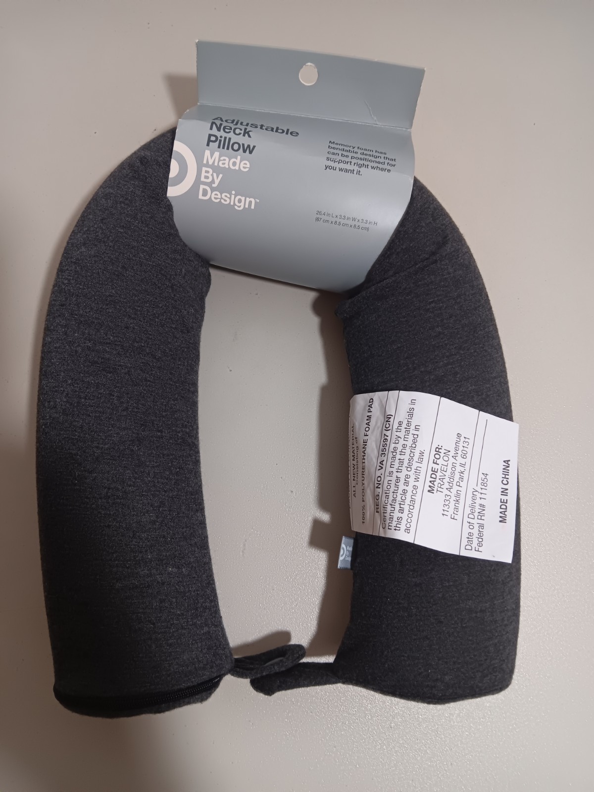 Adjustable Neck Pillow By Design Grey In Color – New