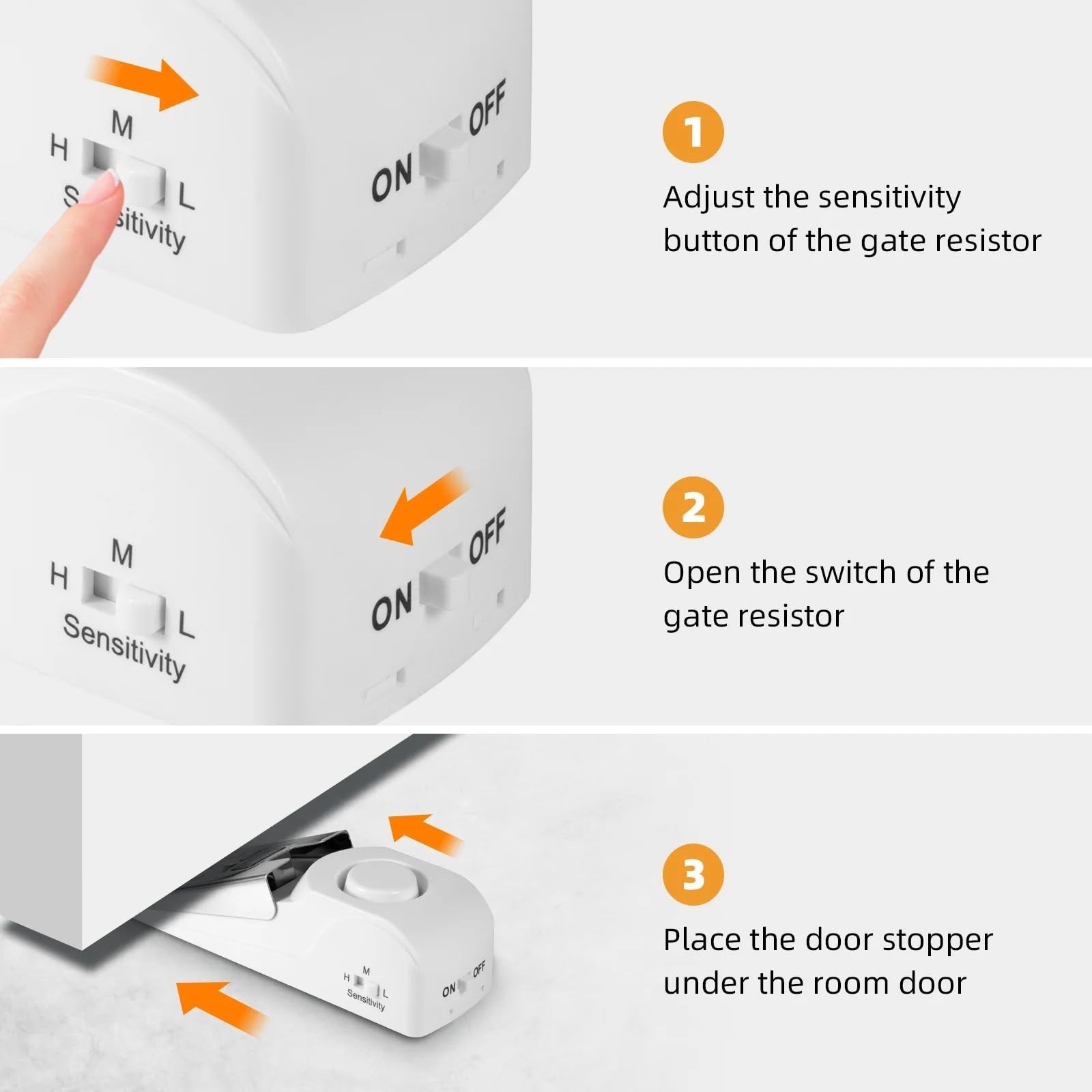 Mengshen 3 Pack Door Stop Alarms 120dB Security Alarms for Door Hotel Safe | …