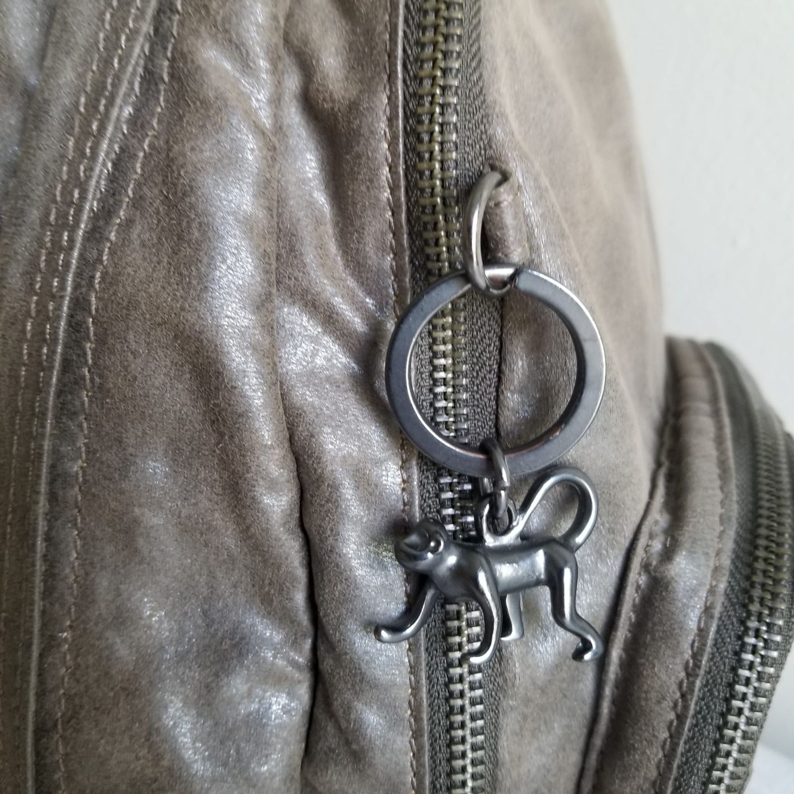 Kipling Tabbie KC Mini Leather Backpack Metal Taupe