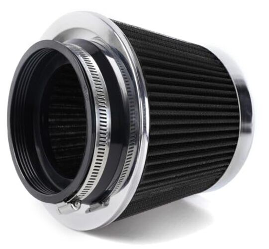 4-Inch Cold Air Intake Filter – Washable, High Performance, 3″ or 3 Short Black