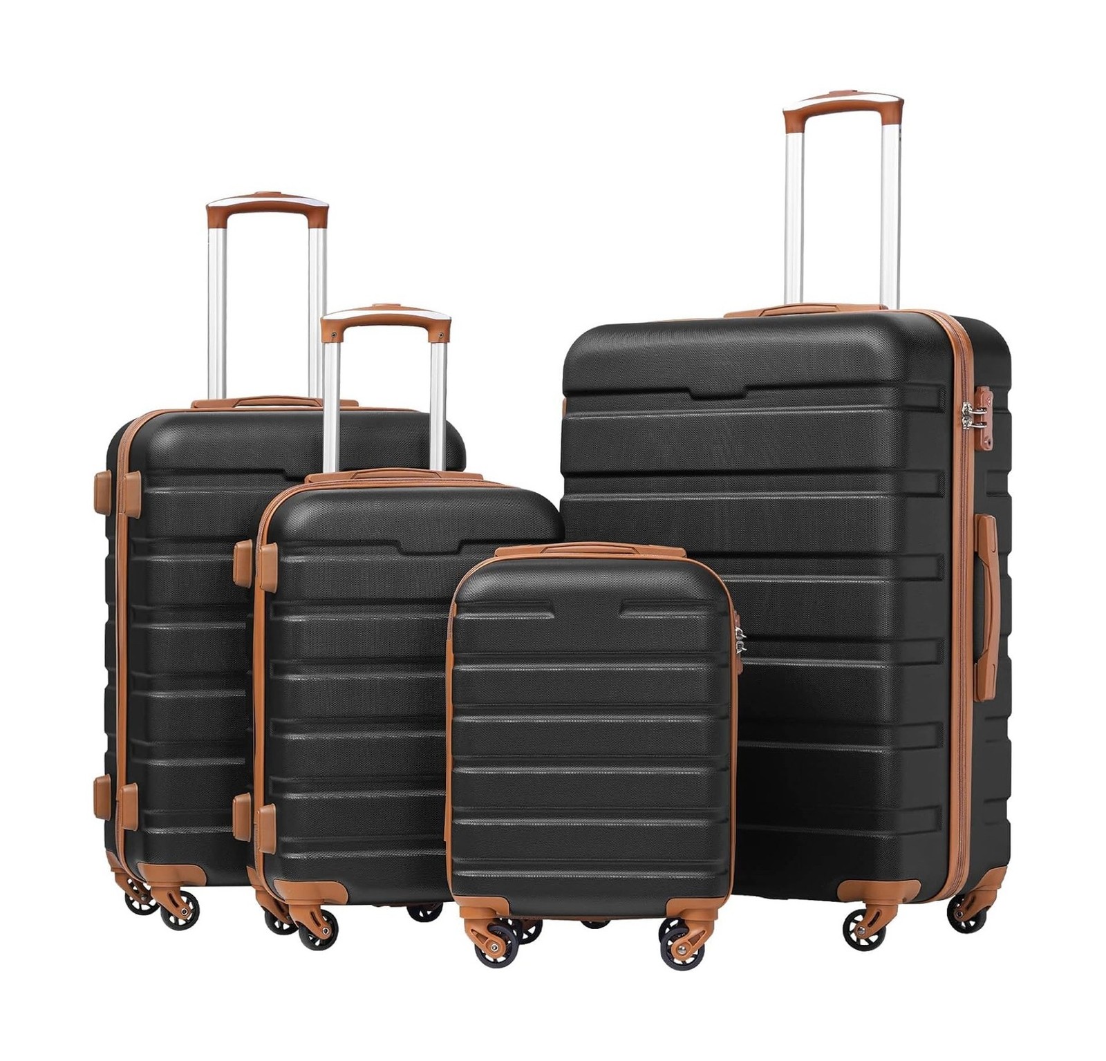 Coolife Luggage 3 Piece Set, Lightweight Durable Hardshell Suitcase set with …