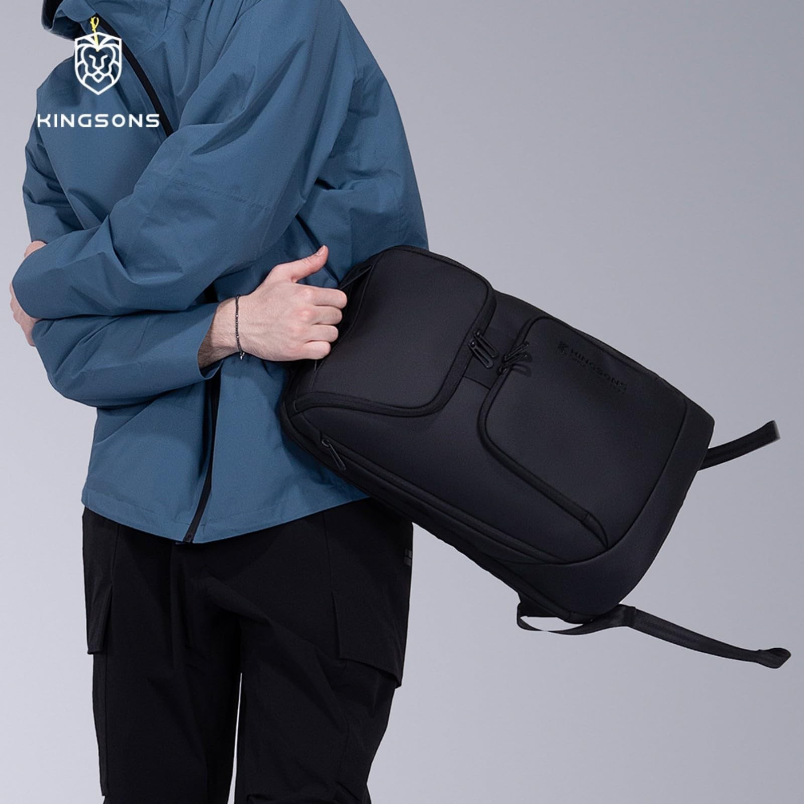 Kingsons Travel Backpack for Men, 19L Black Business Backpack with 15.6 Inch …