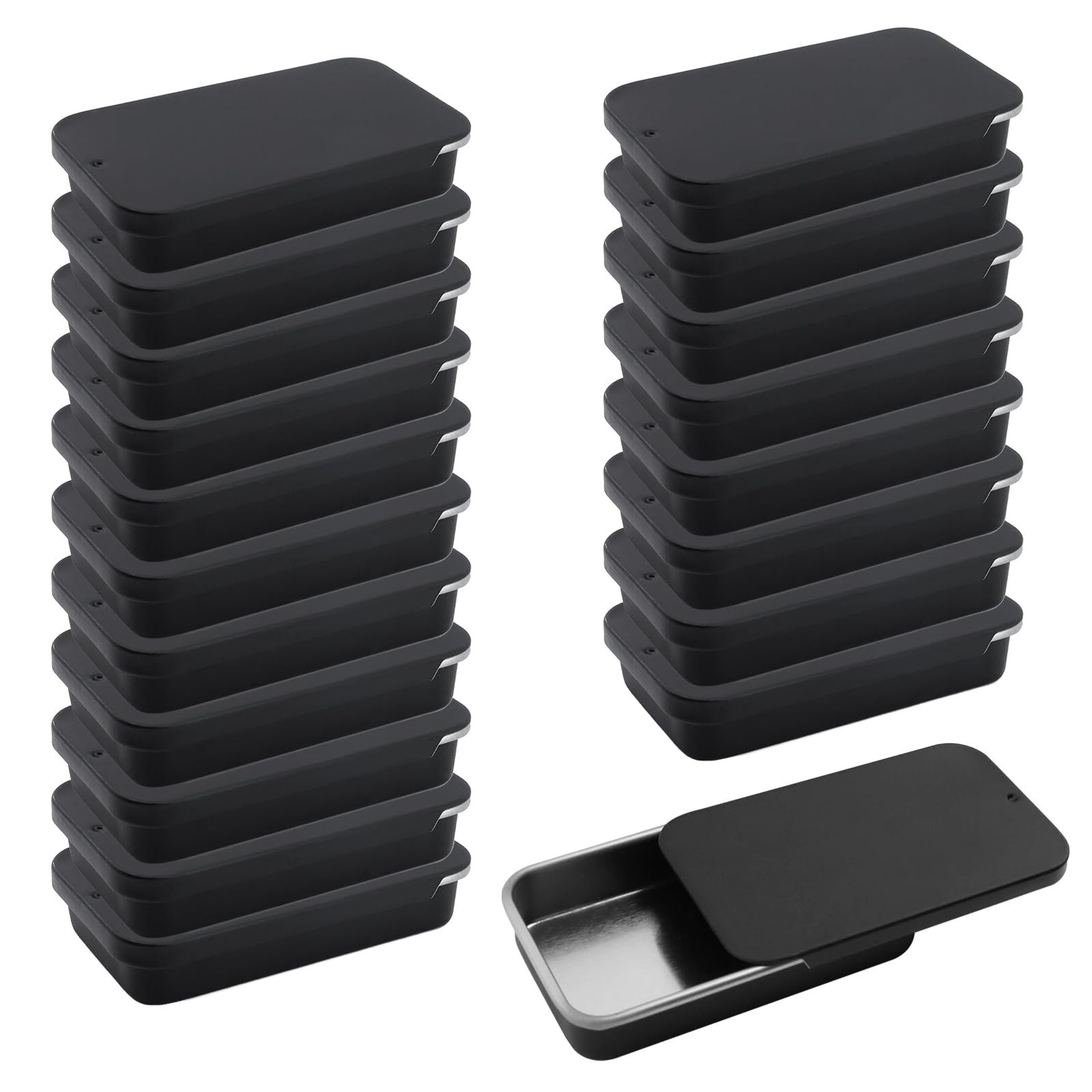 Coshar 20pcs Mini Slide Top Tin Containers Portable Rectangular Box for Craft…