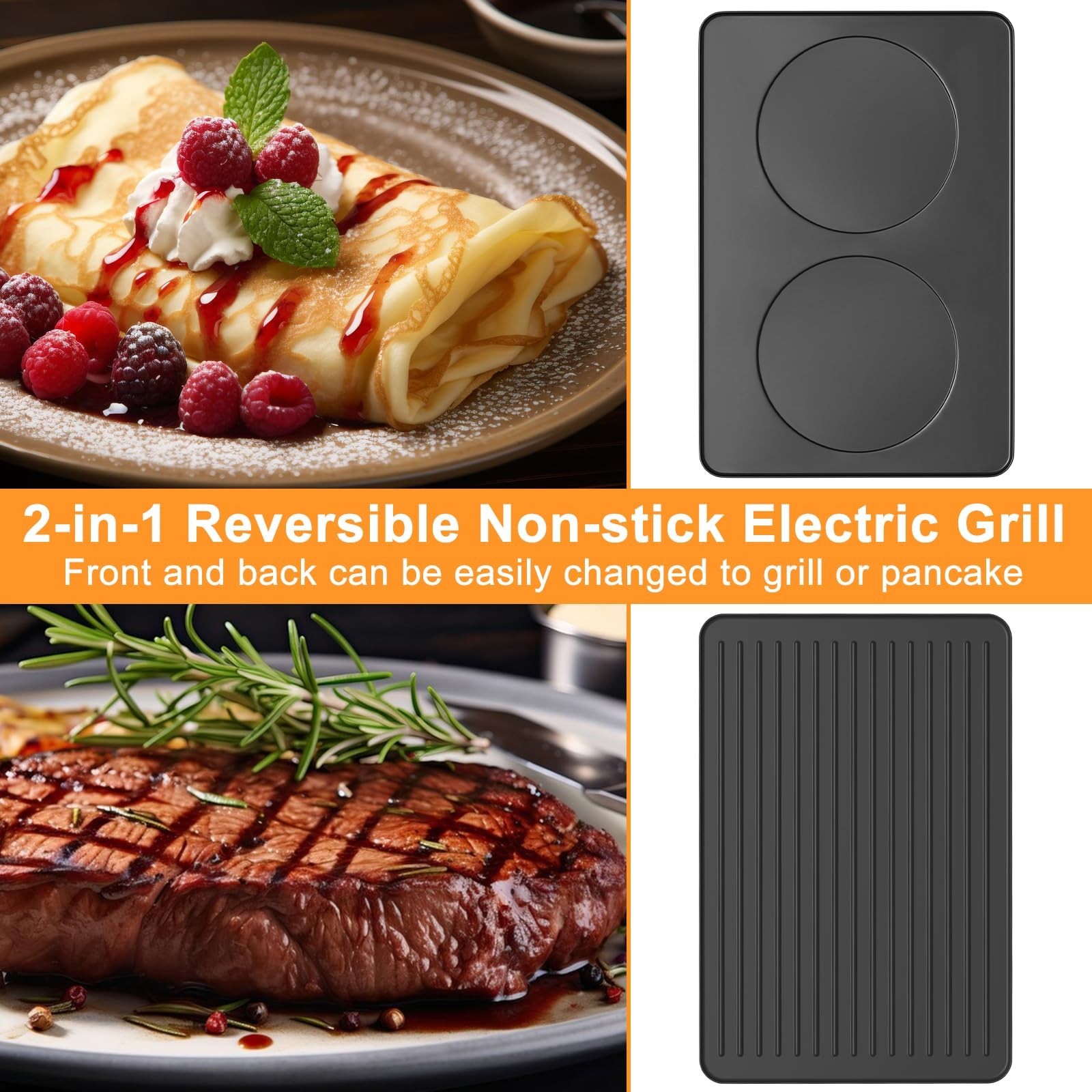Raclette Table Grill, Indoor Grill Korean BBQ Grill Electric Griddle, 2 in 1 …
