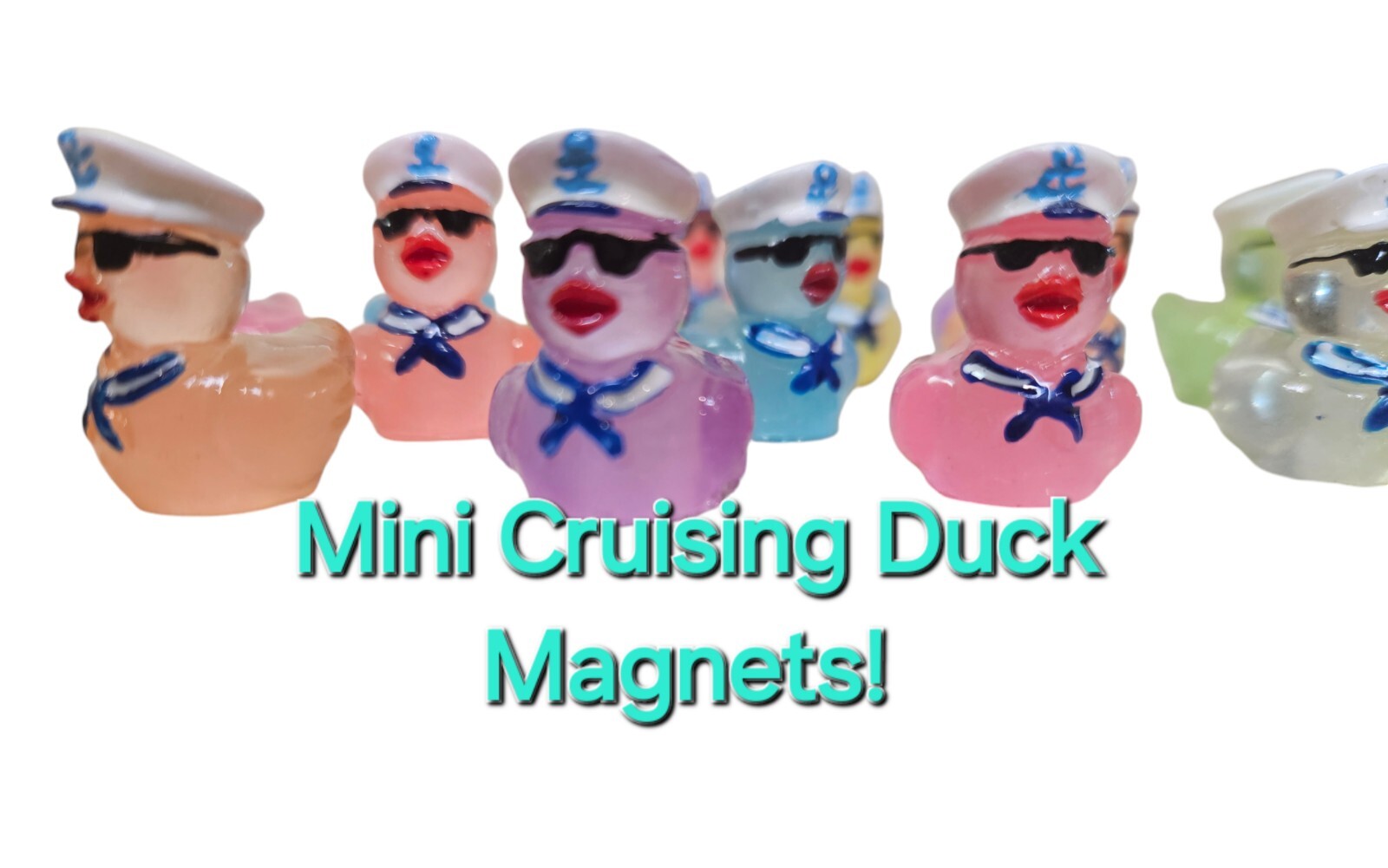 Ducks for Cruising Mini Duck Magnets Mini Sunglasses Captain Ducks Set of 15
