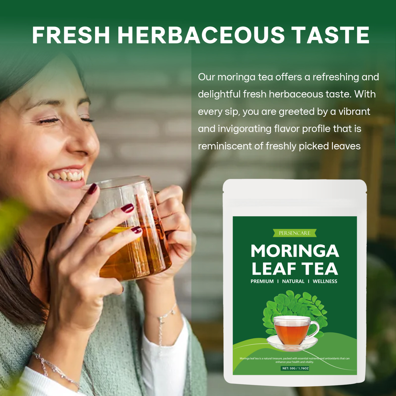 100g Natural Dried Moringa Leaf Tea Boost Inmminity Organic Pure Oleifera Leaves