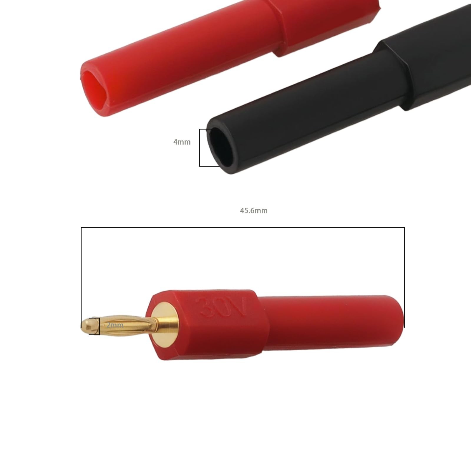 10pcs Banana Plug Adapter 2mm/0.08in Male to 4mm/0.16in Female Banana Plug Sp…