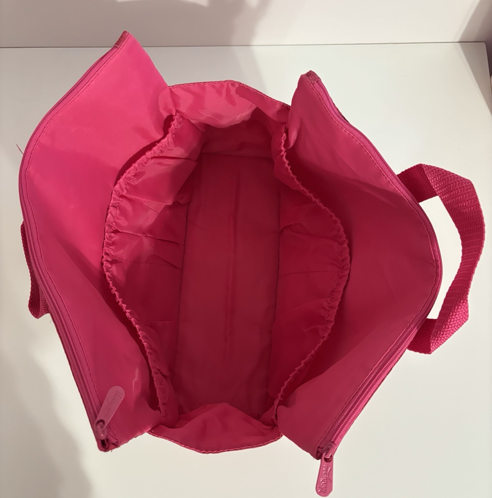 Thirty One utility tote pocket insert bright pink with handles