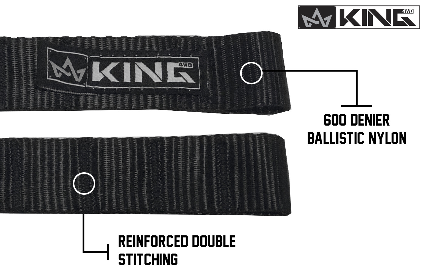 16010001 King 4WD Heavy Duty Adjustable Door Straps Solid In Pairs for CJ, YJ &