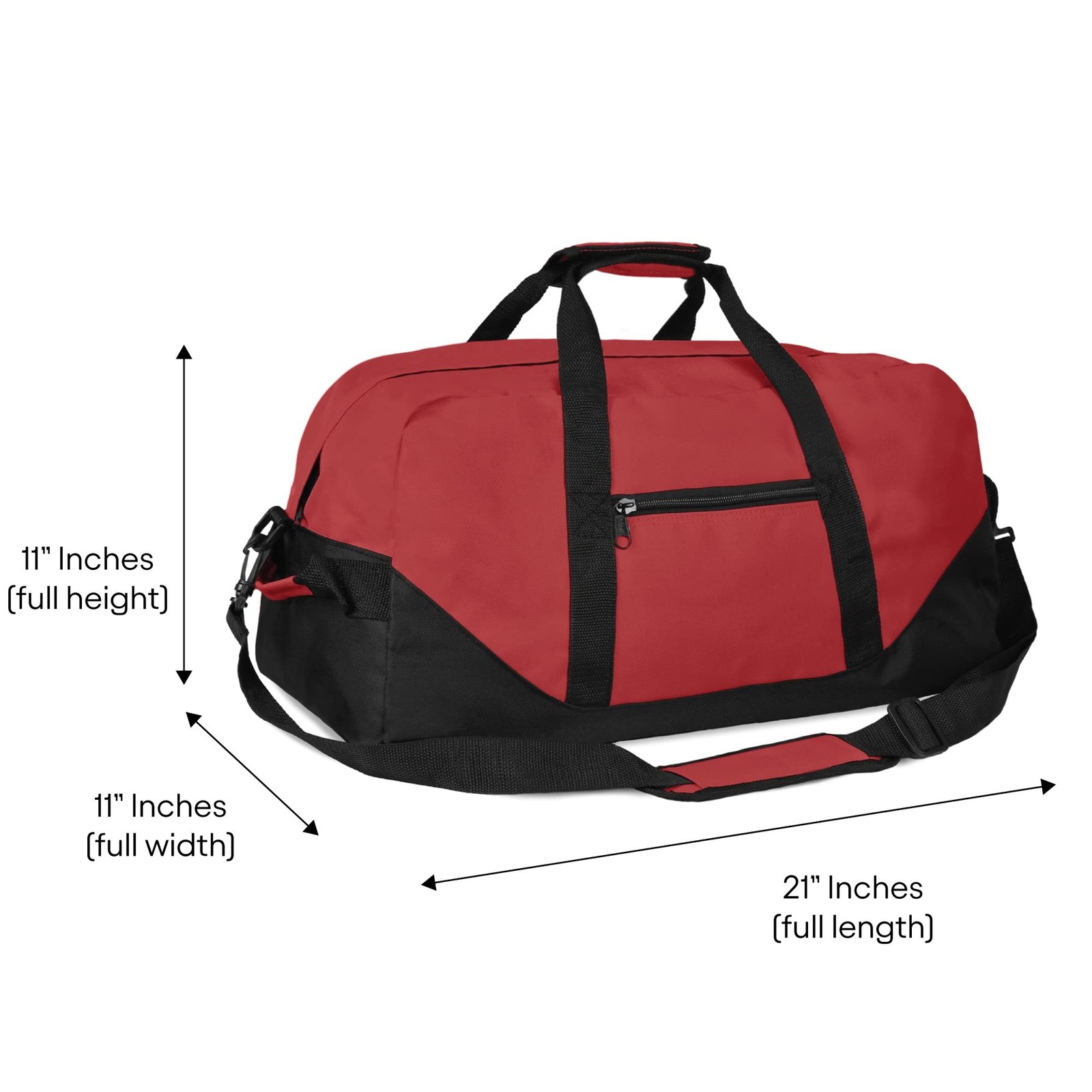 21″ Large Duffle Bag with Adjustable Strap Red