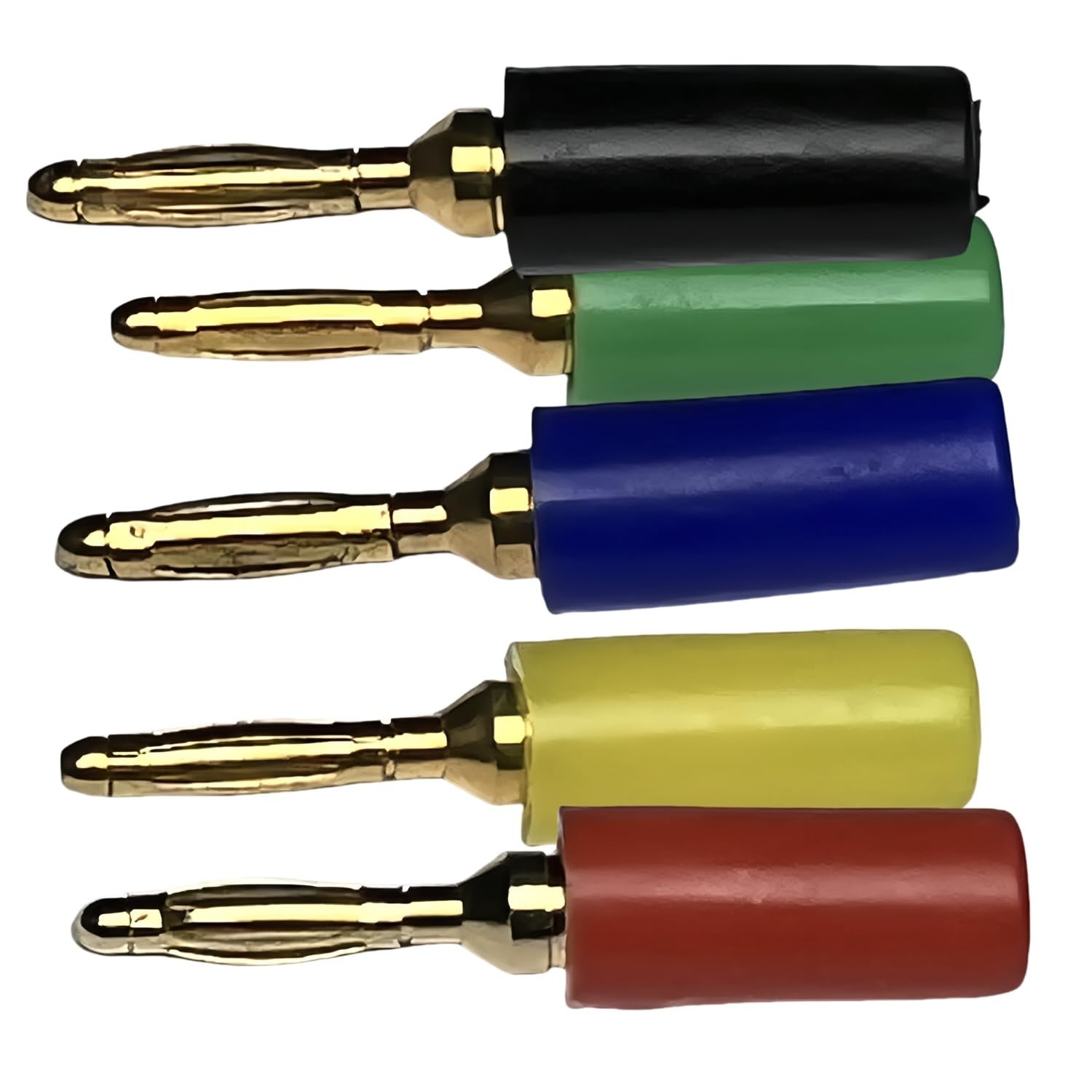 CESS 5-Colors 2mm Mini Banana Male Plug Jack Cable Connector (10 Pack)
