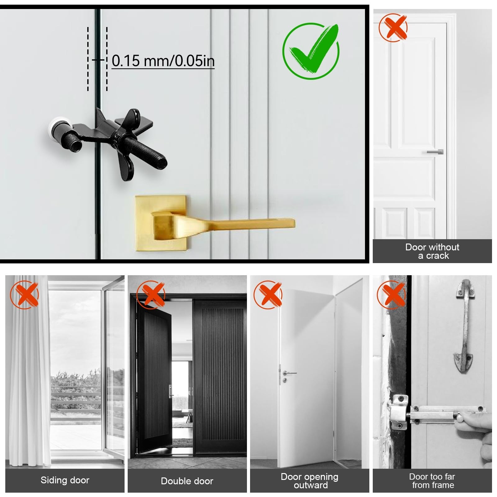Portable Door Lock, Hotel Travel Door Lock Security for Home, Black | Hotel S…
