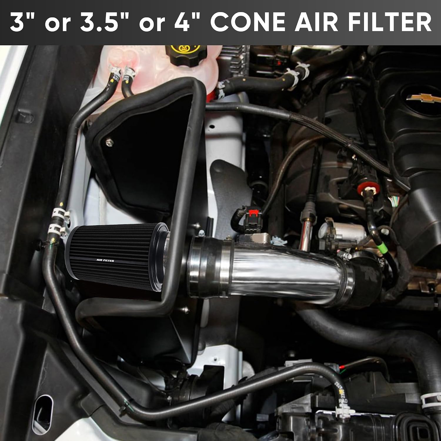 3 3.5 4 Inch Cold Air Intake Filter 76Mm 89Mm 101Mm High Performance Washable 3