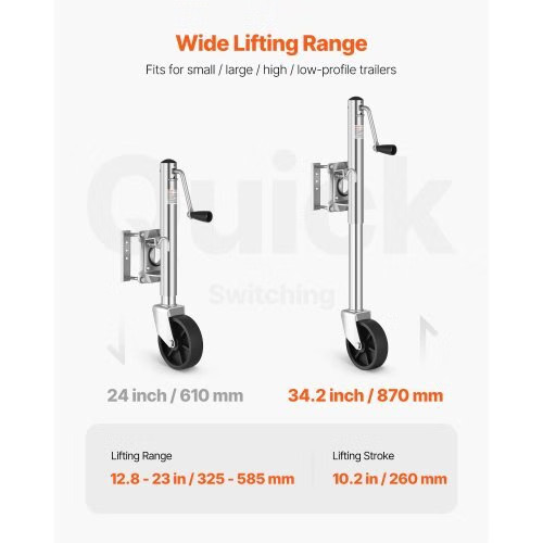 Trailer Jack with Wheel, 1000 lbs Load Capacity, Heavy Duty Swivel Boat Trailer